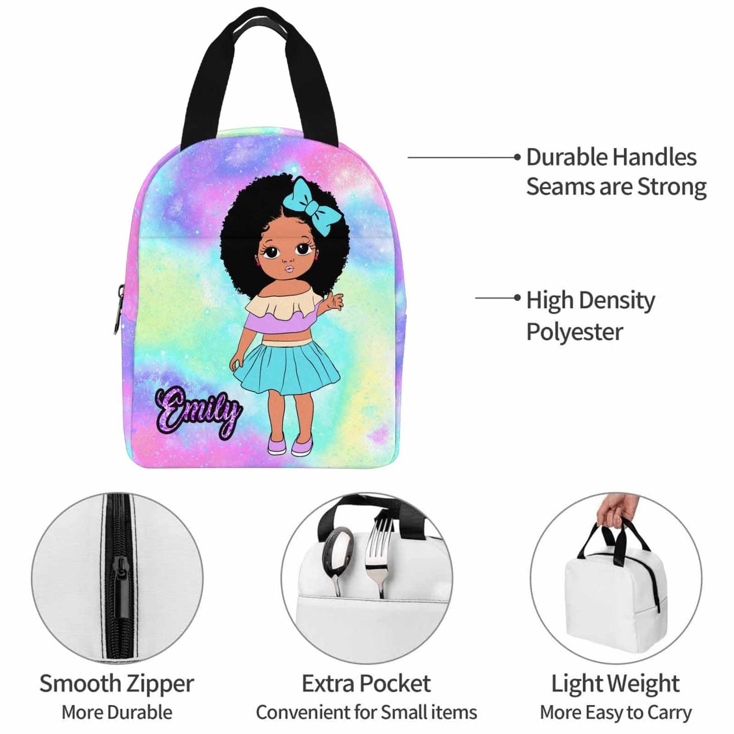 Personalized Backpack Set from Mom Dad, Custom Dark Pink Stars Bookbag and Lunch Box Customized Name Schoolbag Fashion Shoulder Bag Travel Bag for Family