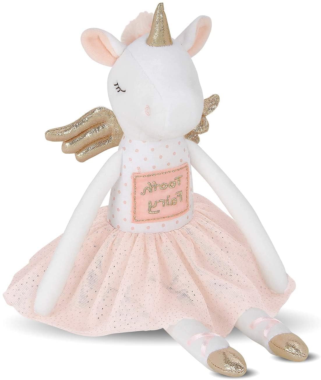 Bearington Collection Twinkles Soft Plush Unicorn Tooth Fairy Doll, 14 Inches