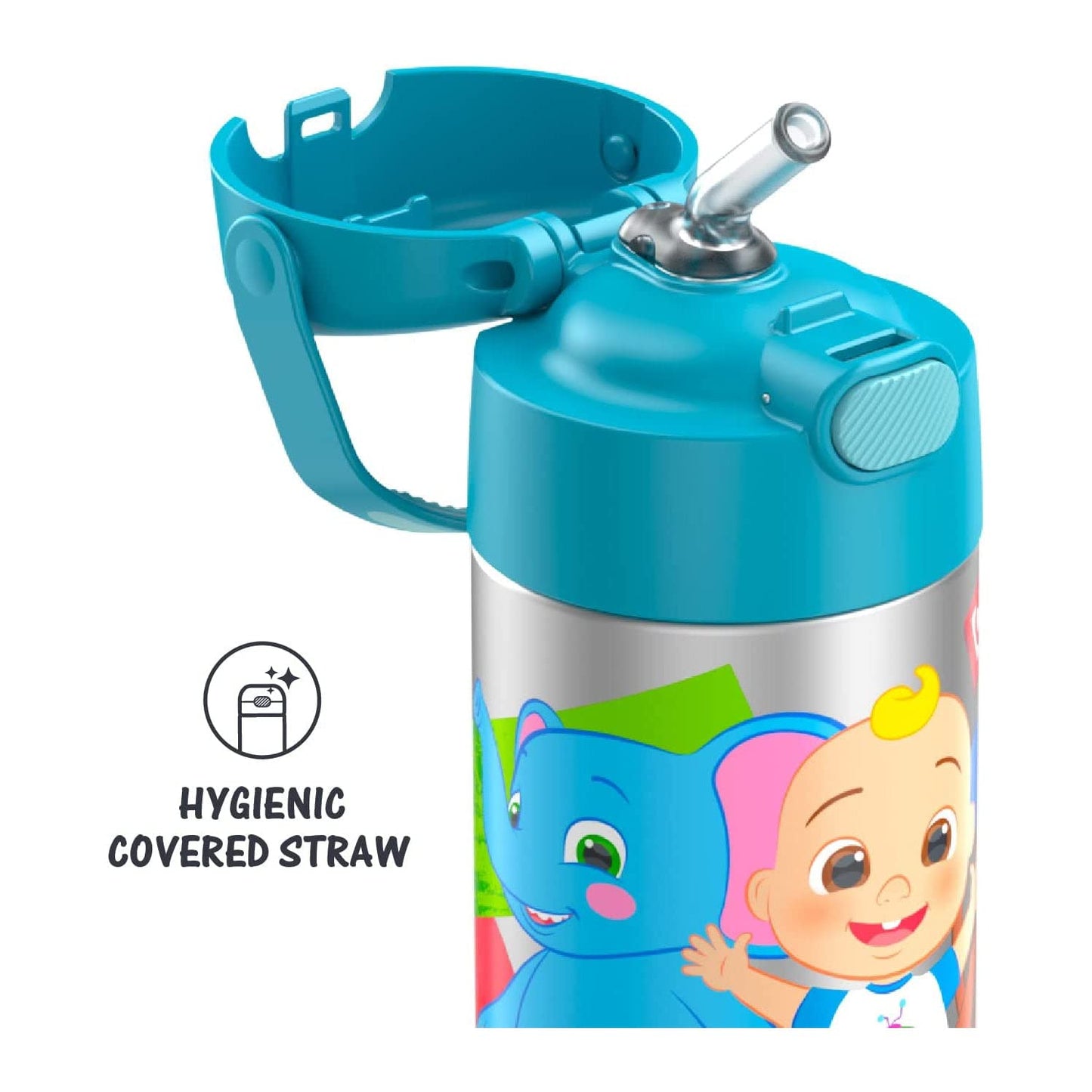 THERMOS FUNTAINER Water Bottle with Straw - 12 Ounce, Pokémon - Kids Stainless Steel Vacuum Insulated Water Bottle with Lid