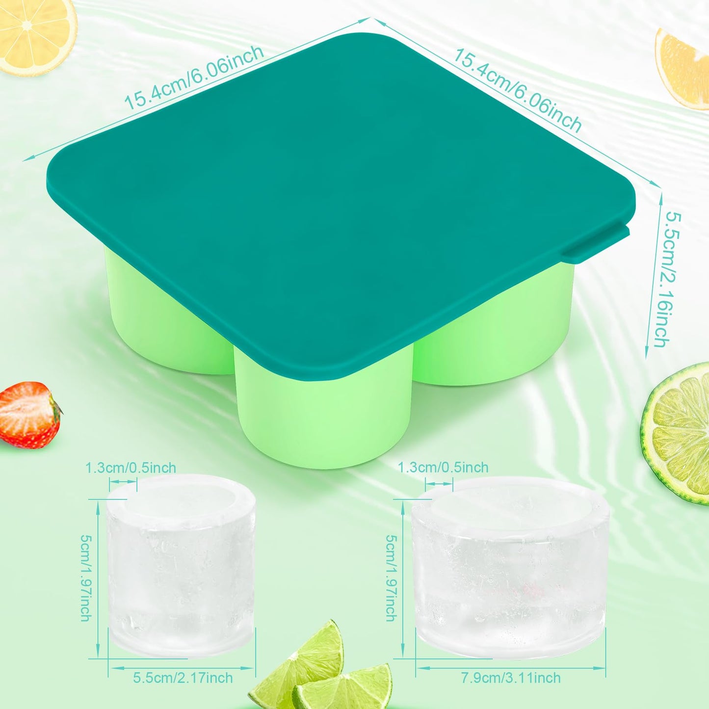 Ice Cube Tray for Stanley Cup, Silicone Ice Cube Molds for Stanley 20oz 30oz 40oz Tumbler Cup, Ice Cube Trays with Lids for Chilling Cocktails,Whiskey,Drinks,Coffee (C-Pink)