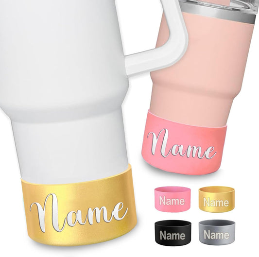 Personalized Cup Boot for Stanley Cup Custom Engraved Silicone Boot Sleeve，Stanley Cup Accessories for 30 & 40 oz , with Name Drink Tumbler Bottom Protector,Personalized gifts for you and your family