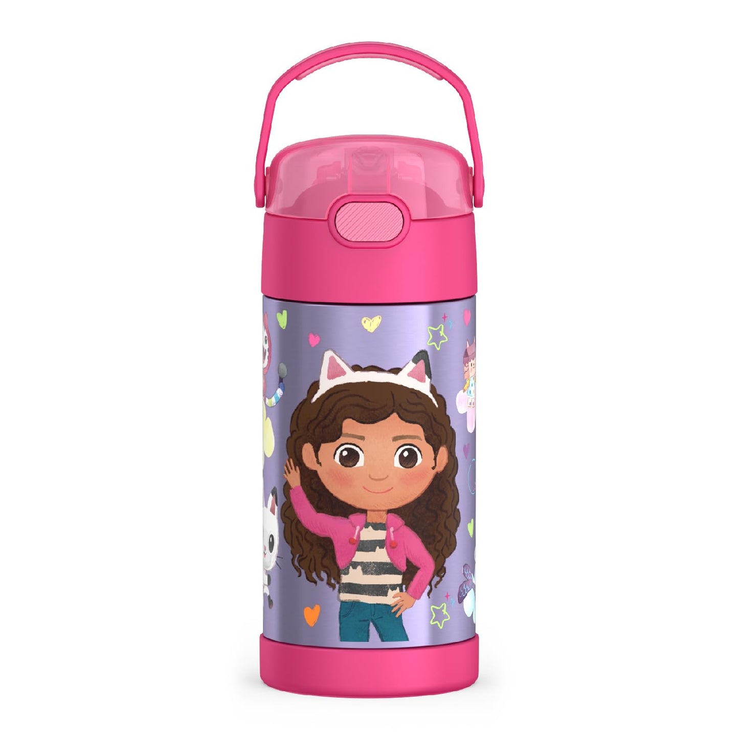 THERMOS FUNTAINER Water Bottle with Straw - 12 Ounce, Pokémon - Kids Stainless Steel Vacuum Insulated Water Bottle with Lid