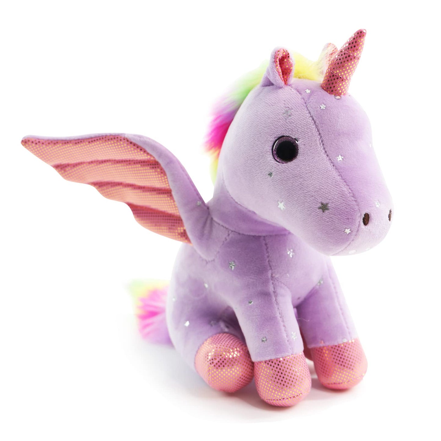 Sew Butiful 8" Unicorn Stuffed Animal - Cute Plush Toy Gift for 3-8 Years Old Girls, Soft Birthday Present for Baby, Toddler, Kids, Decor (White)