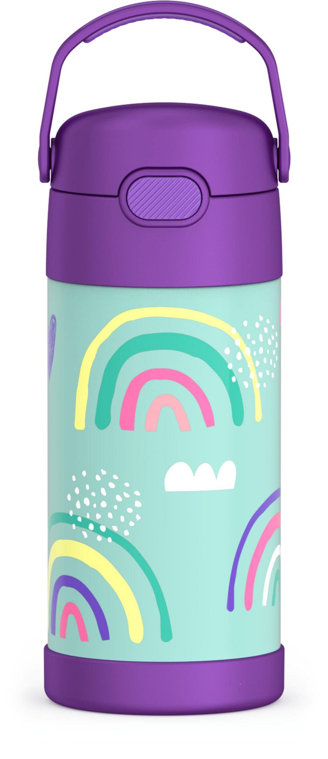 THERMOS FUNTAINER Water Bottle with Straw - 12 Ounce, Pokémon - Kids Stainless Steel Vacuum Insulated Water Bottle with Lid