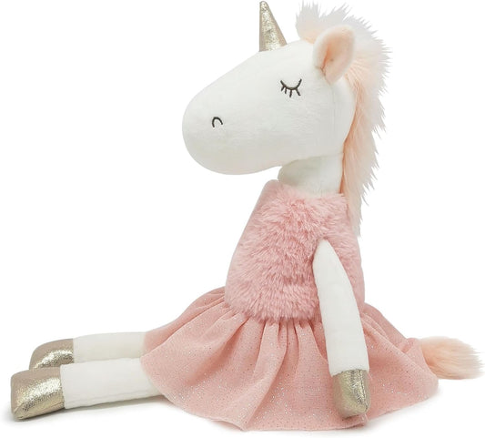 Unicorn Toys for Girls, 16.5" Tall,Safe Material Soft Unicorn Stuffed Animal Ballerina Dolls with Skirt, Cute Birthday Gift for Girls and Decor, Pink