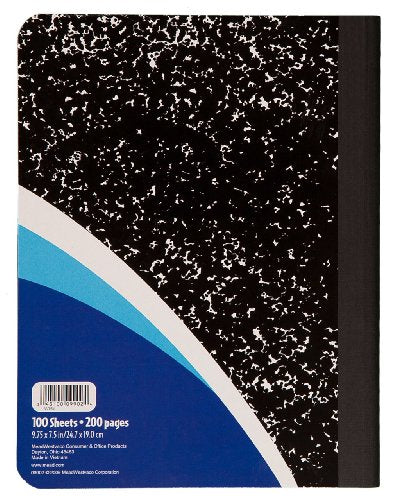 Mead Primary Composition Notebook, Wide Ruled Paper, Grades K-2 Writing Workbook, 9-3/4" x 7-1/2", 100 Sheets, Blue Marble (09902)