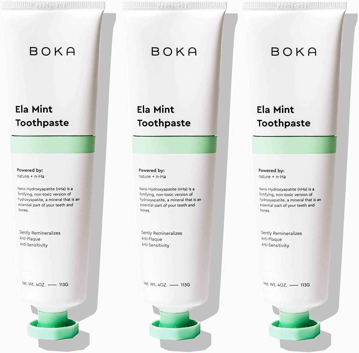 Boka Fluoride Free Toothpaste - Nano Hydroxyapatite, Remineralizing, Sensitive Teeth, Whitening - Dentist Recommended for Adult & Kids Oral Care - Ela Mint Flavor, 4 Fl Oz 1 Pk - US Manufactured