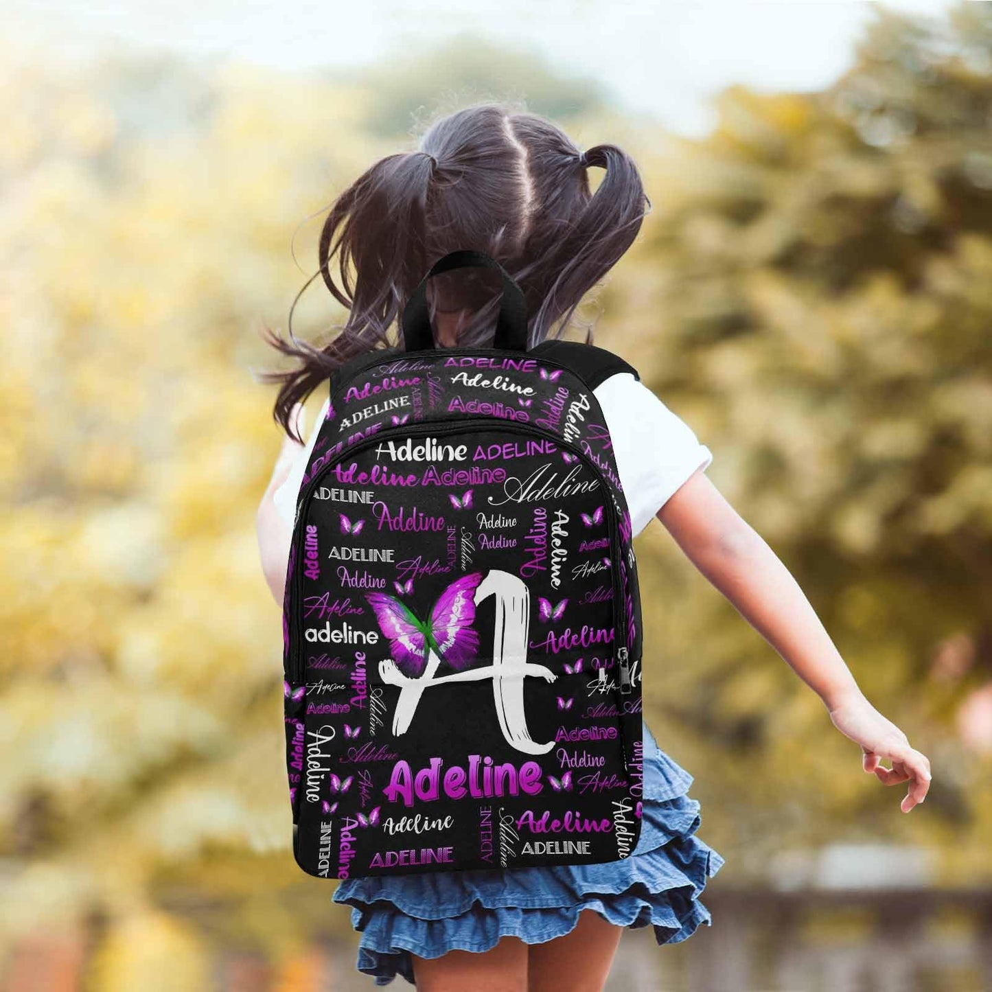 InterestPrint Custom Kids Backpack for Girls Sparkle Children Casual Daypack Backpacks with Lunch Bag Personalized with Kid's Name Preschool School Bag, Children Travel Bookbag for School Season