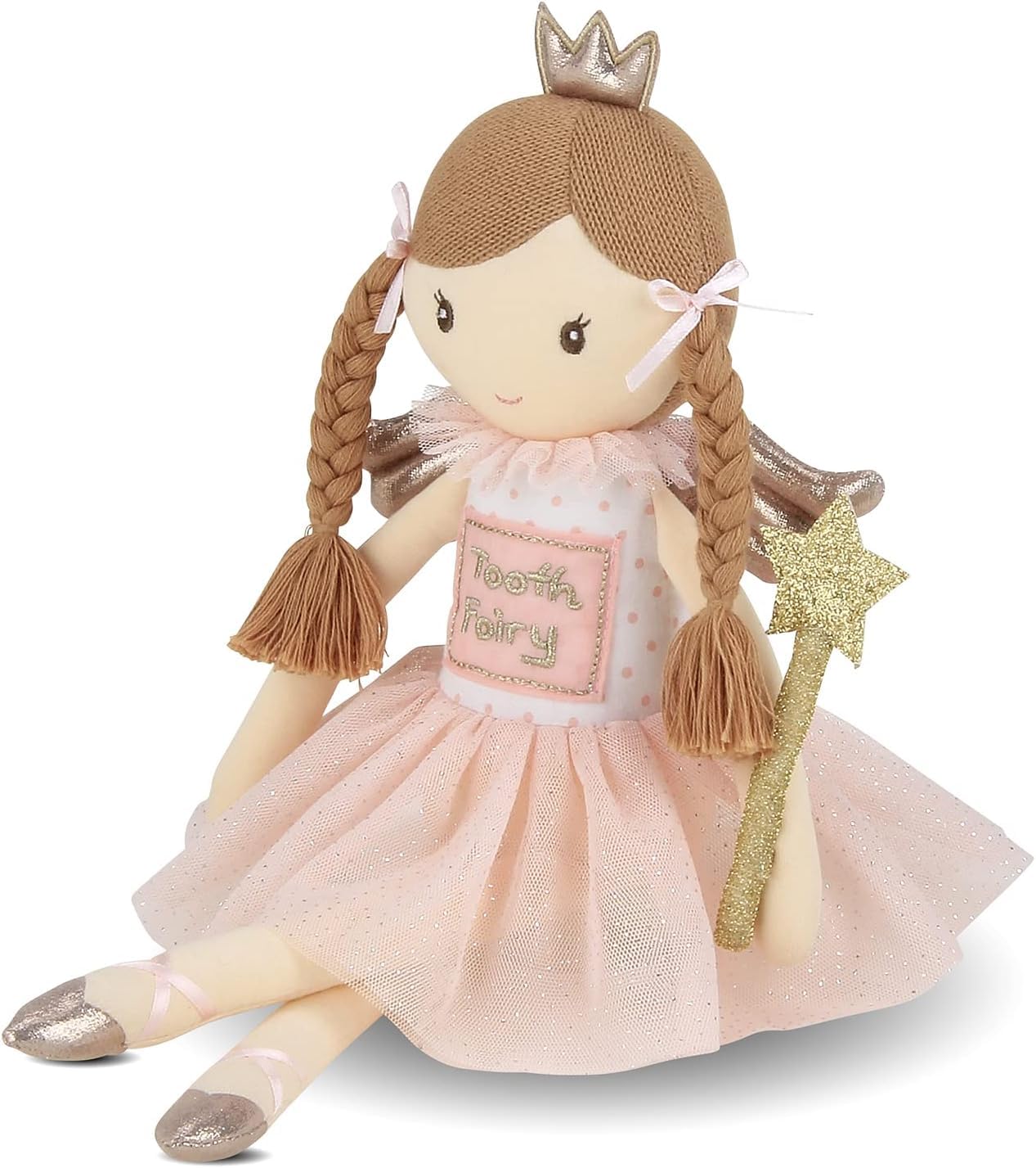 Bearington Collection Twinkles Soft Plush Unicorn Tooth Fairy Doll, 14 Inches