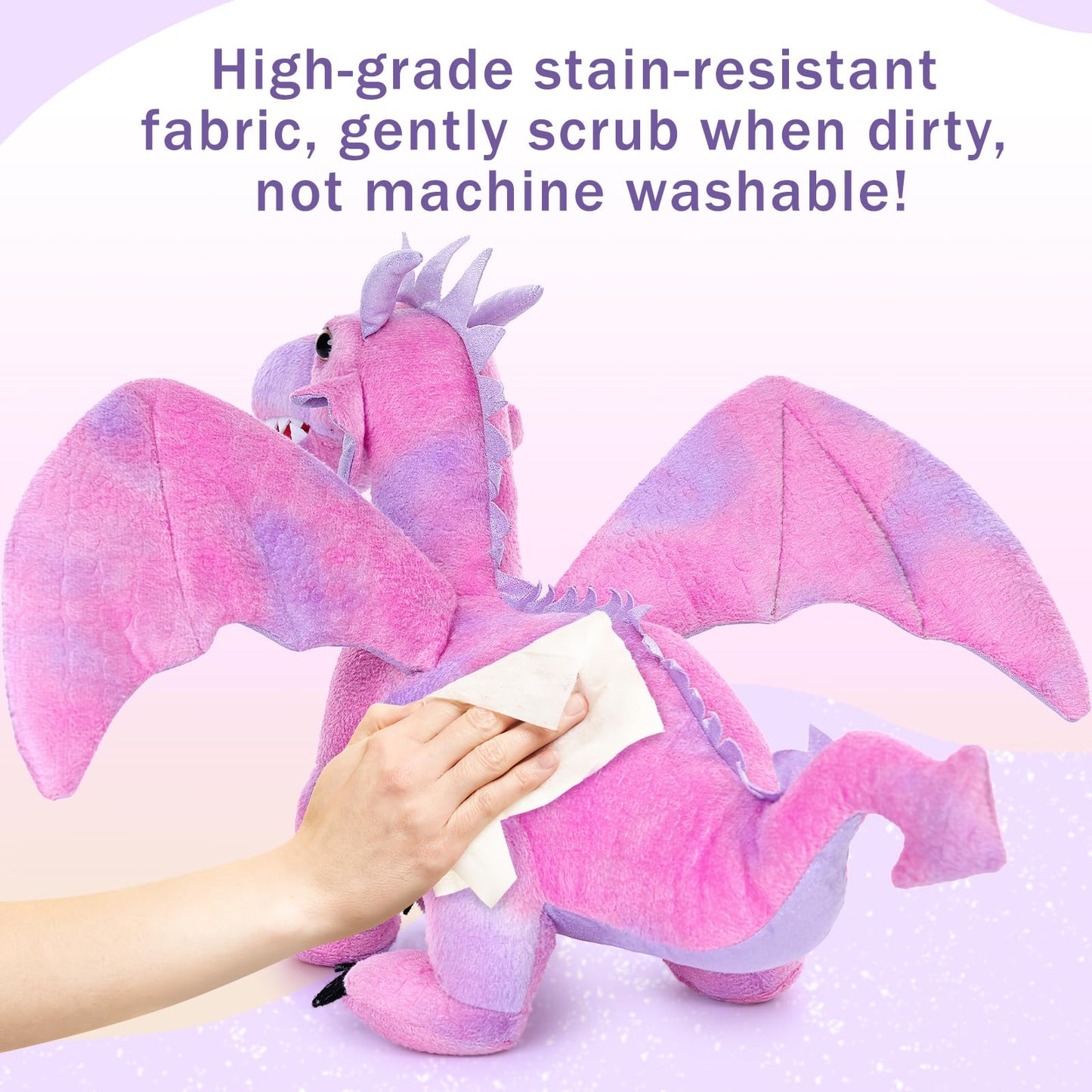 MaoGoLan 4 Pcs Dinosaur Stuffed Animals for Girls,Purple Stuffed Dinosaurs Plush Toys Set for Toddlers, Mummy Dinosaur with 3 Baby Triceratops Plushies, for Kids