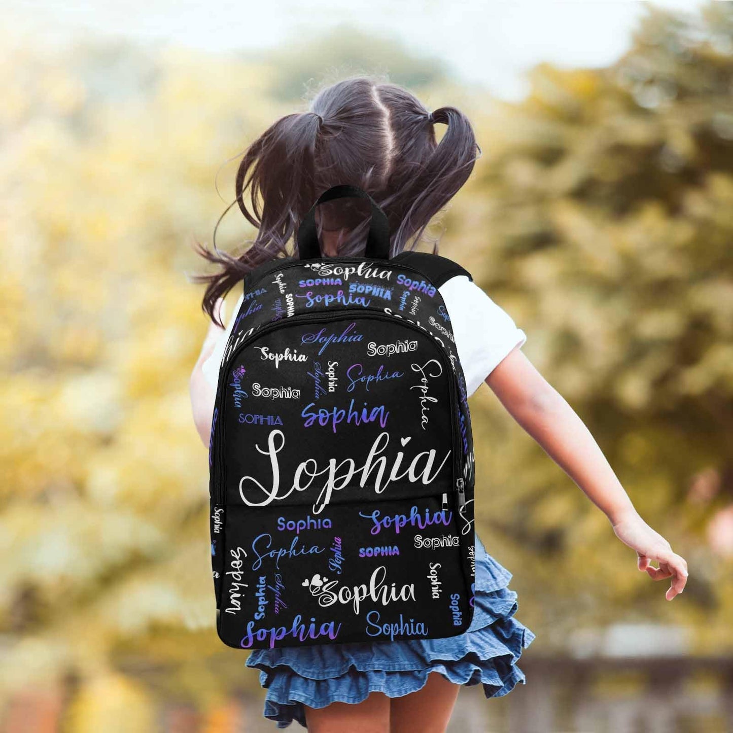 InterestPrint Custom Kids Backpack for Girls Sparkle Children Casual Daypack Backpacks with Lunch Bag Personalized with Kid's Name Preschool School Bag, Children Travel Bookbag for School Season