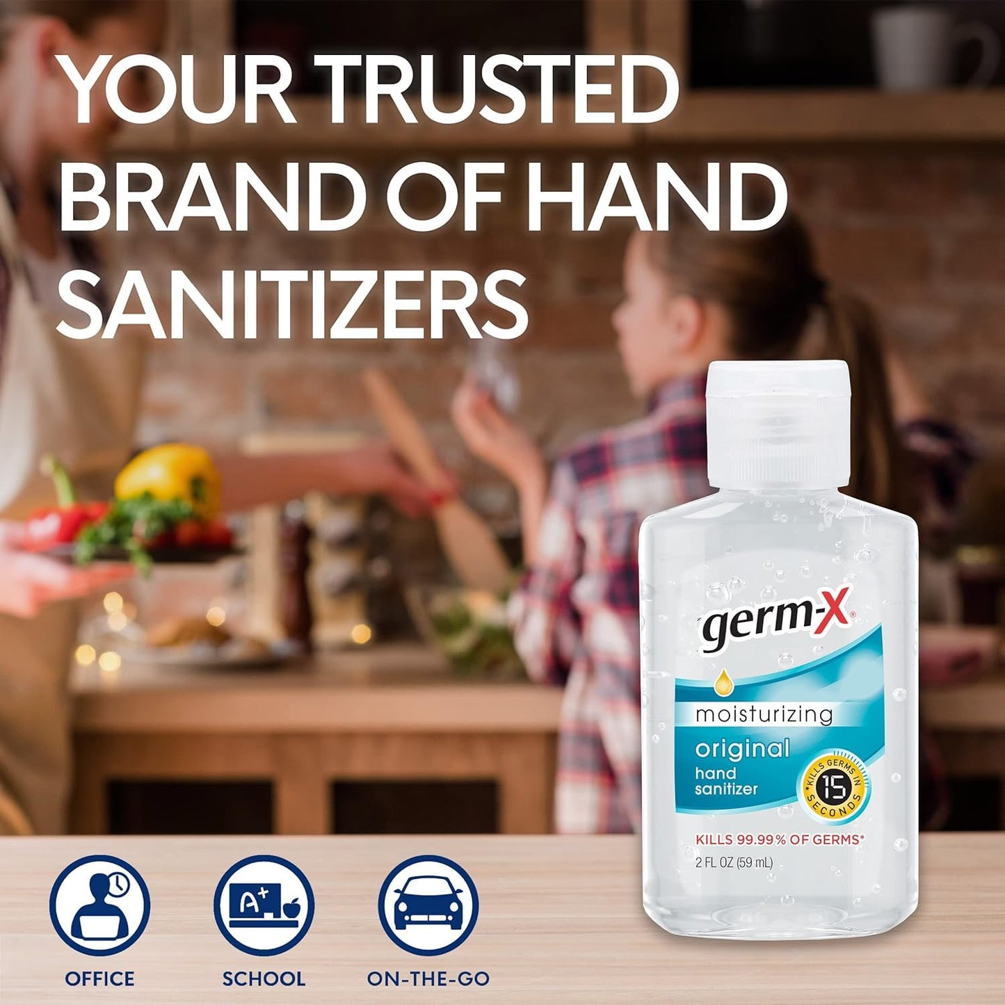 Germ-X Original Hand Sanitizer, Moisturizing Gel with Vitamin E, Instant and No Rinse Formula, Back to School Supplies College, 8 Fl Oz Pump Bottle (Pack of 12)