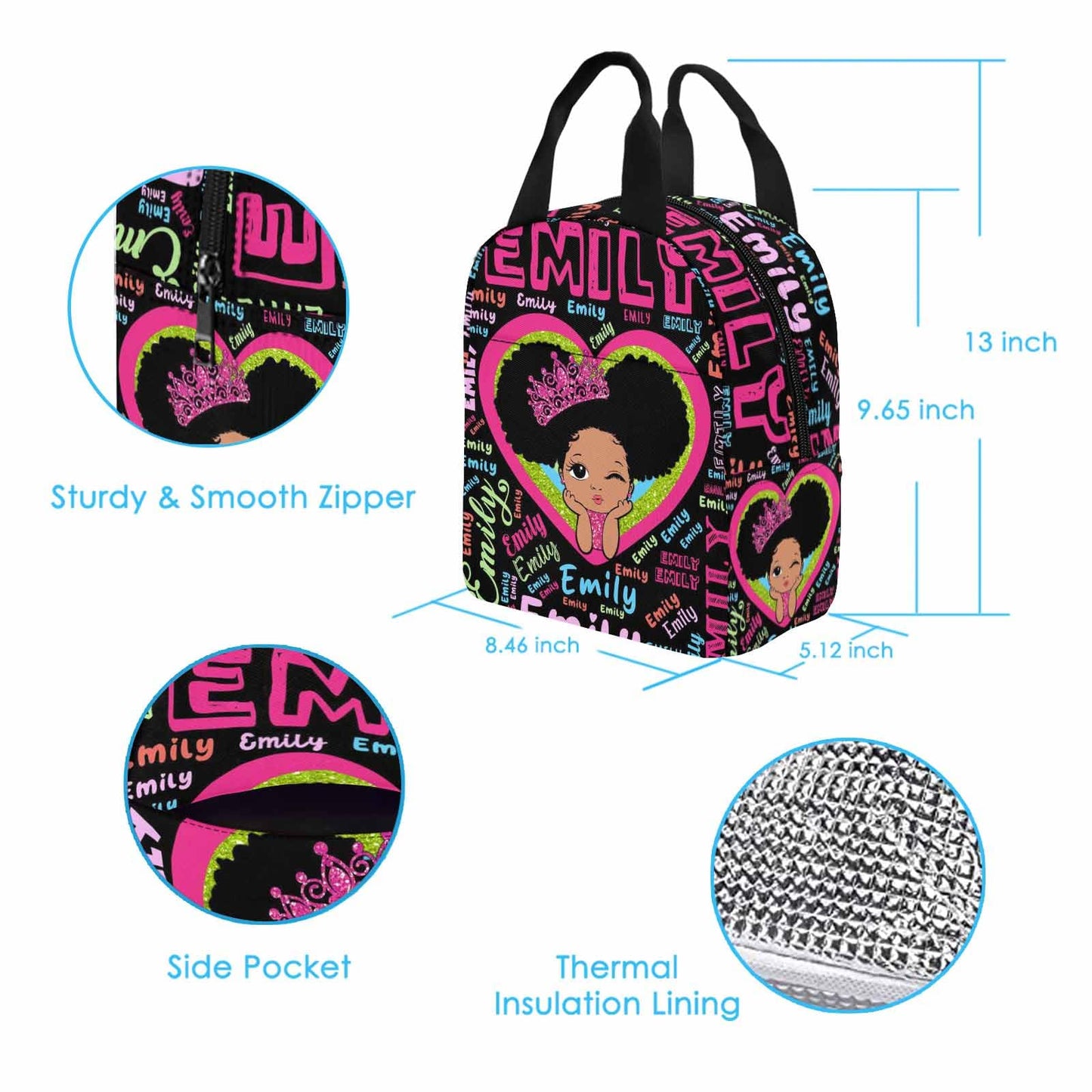 InterestPrint Custom Kids Backpack for Girls Sparkle Children Casual Daypack Backpacks with Lunch Bag Personalized with Kid's Name Preschool School Bag, Children Travel Bookbag for School Season