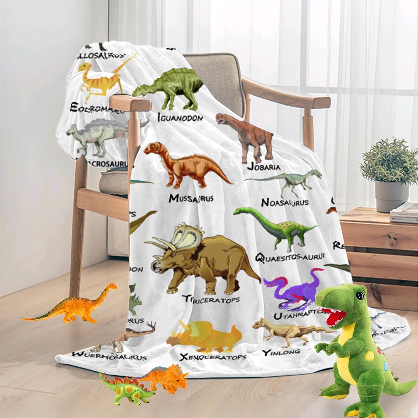 Dinosaur Blanket for Boys Kids 350GSM Soft Flannel Blanket for Boys Children's Toys are Suitable for Beds, Sofas, Outdoor Camping and School Lunch Break 50 * 60in