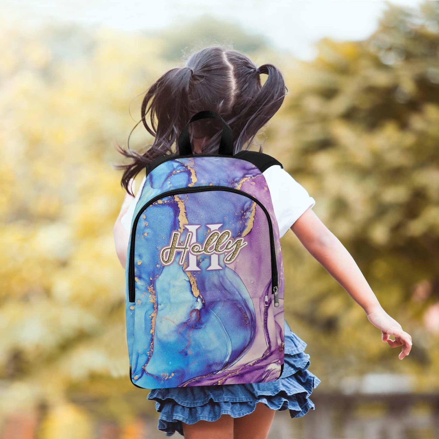 M YESCUSTOM Custom School Butterfly Backpack for Girls, Personalized Name Girls Bookbag Elementary Middle School Bags Travel Laptop Back Pack Casual Daypacks