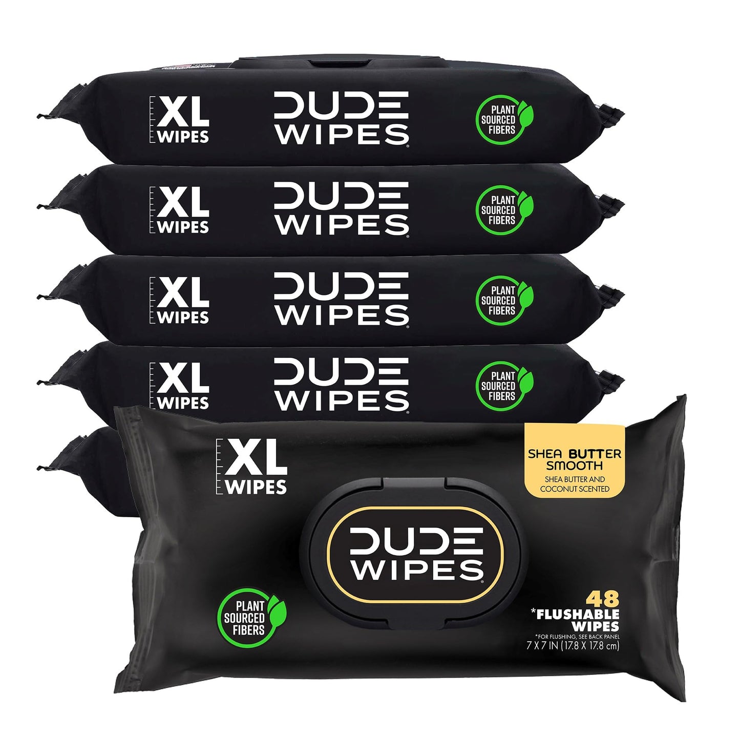 DUDE Wipes - Flushable Wipes - 6 Pack, 288 Wipes - DUMPkin Spice with Clove, Nutmeg, and Other Fall Pumpkin Spice Scents - Septic and Sewer Safe Butt Wipes For Adults, Extra Large