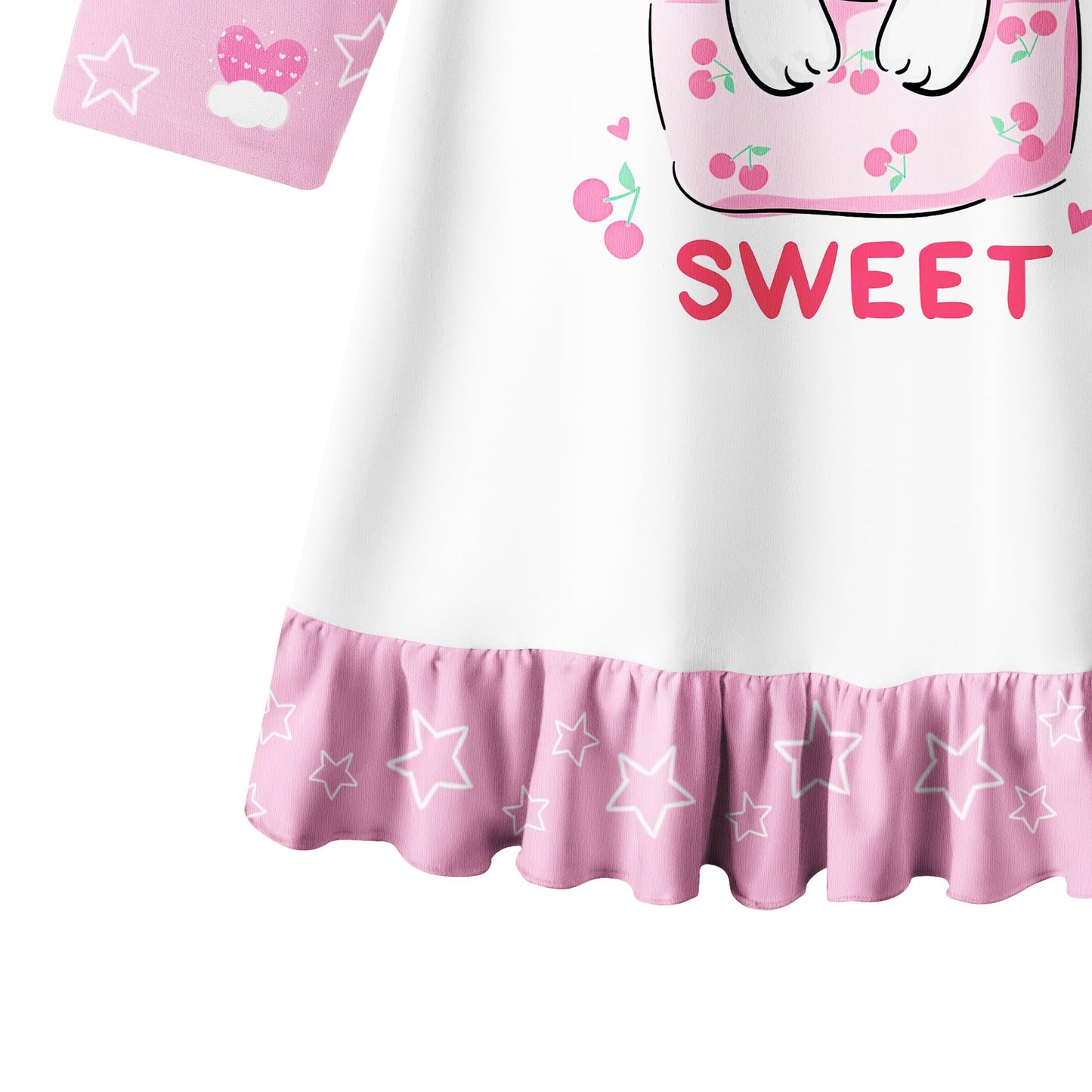 LQSZ 2Pcs Girls Nightgowns 3-10 Years Flutter Short Sleeves Nightdress Nightie Dress Sleepwear Pajamas for Little Girls