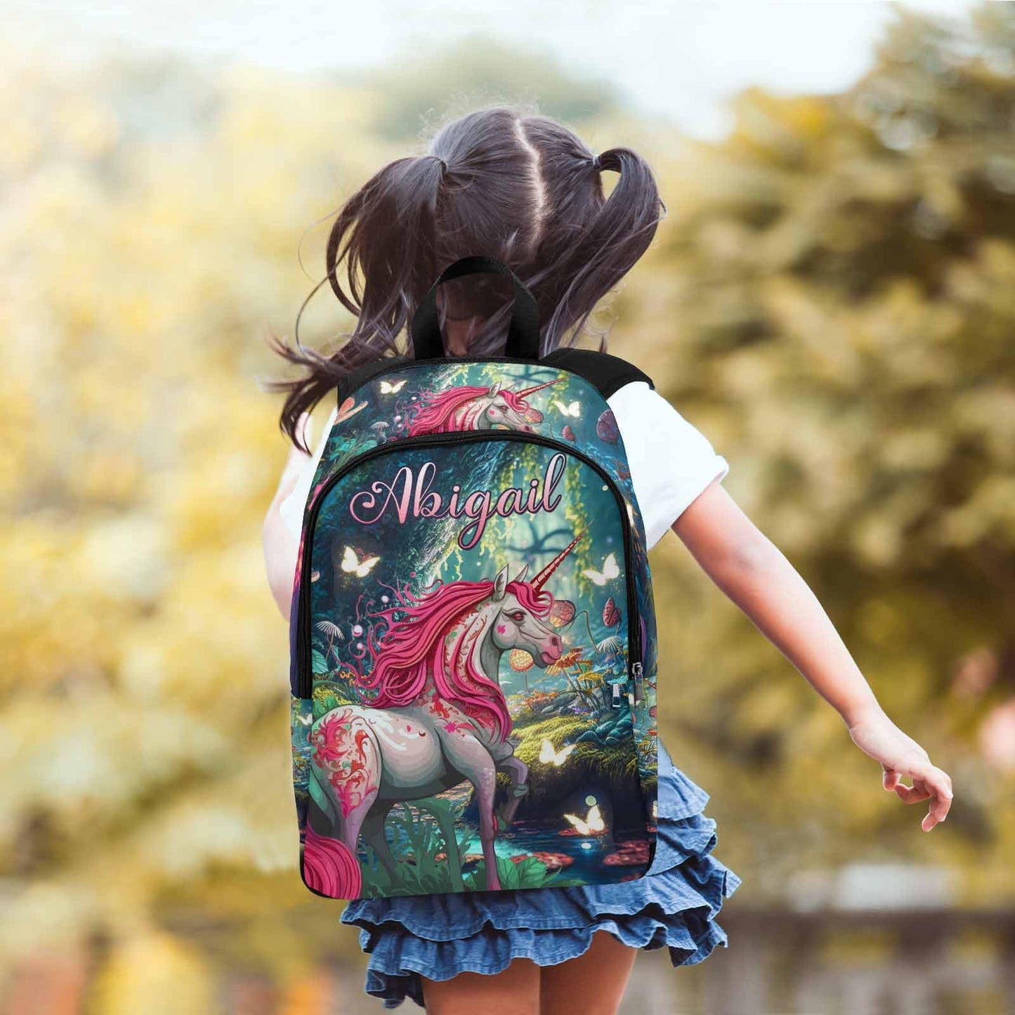 M YESCUSTOM Custom School Butterfly Backpack for Girls, Personalized Name Girls Bookbag Elementary Middle School Bags Travel Laptop Back Pack Casual Daypacks