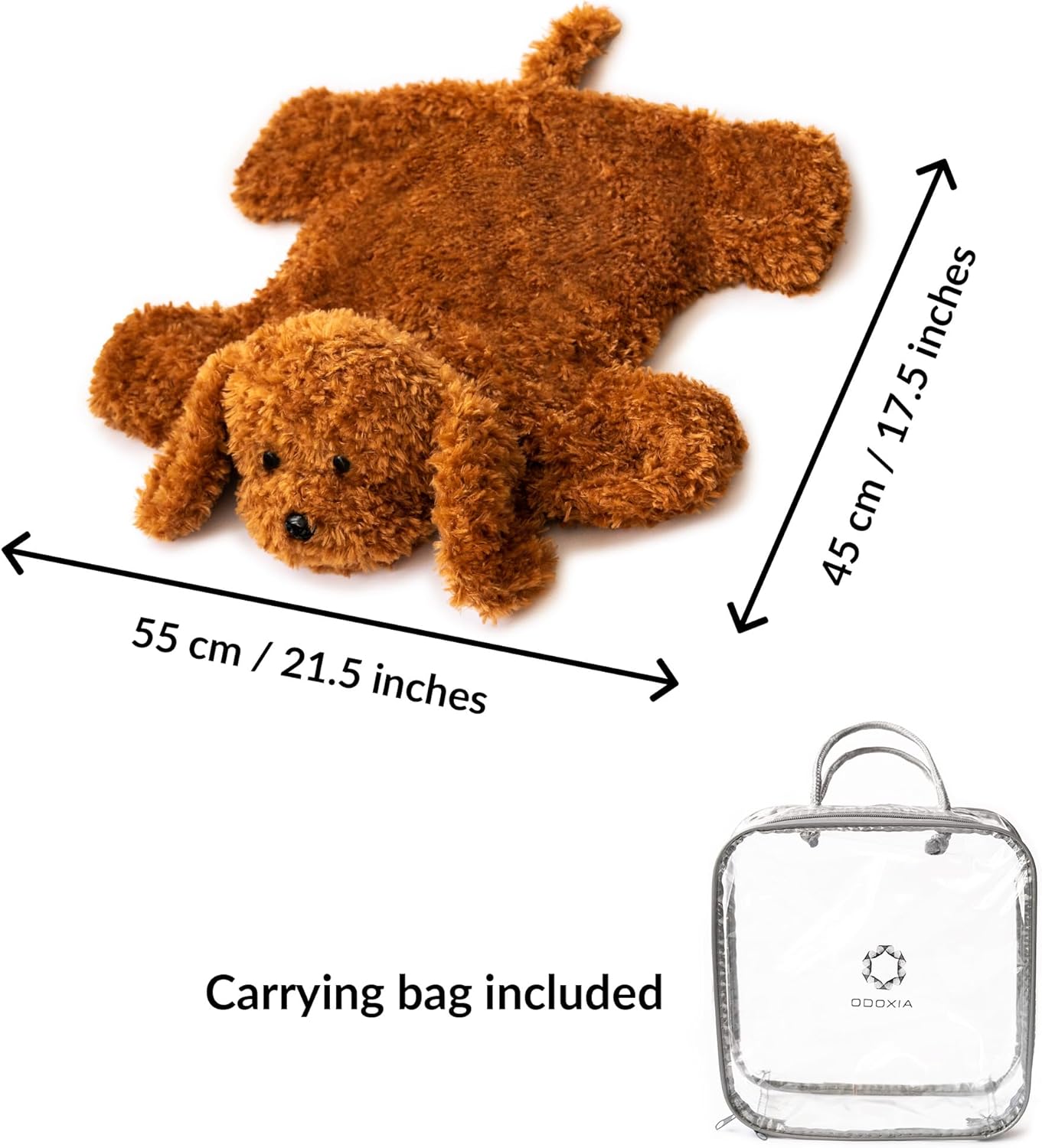 ODOXIA Weighted Lap Pad for Kids | Calming & Comforting | Weighted Lap Animal | Dog Buddy | Sensory Weighted Animals | Weighted Lap Blanket for Sensory Disorder | Carrying Bag Included | 5 Lbs