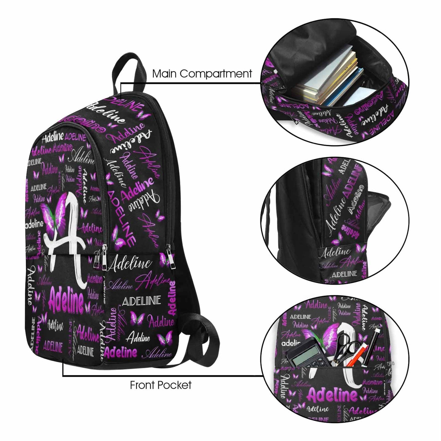 InterestPrint Custom Kids Backpack for Girls Sparkle Children Casual Daypack Backpacks with Lunch Bag Personalized with Kid's Name Preschool School Bag, Children Travel Bookbag for School Season