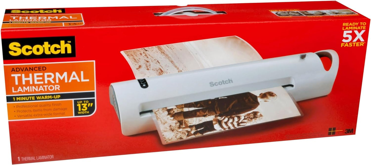 Scotch Thermal Laminator, Extra Wide 13 Inch Input, Ideal for Teachers, Small Offices, or Home (TL1302Z)