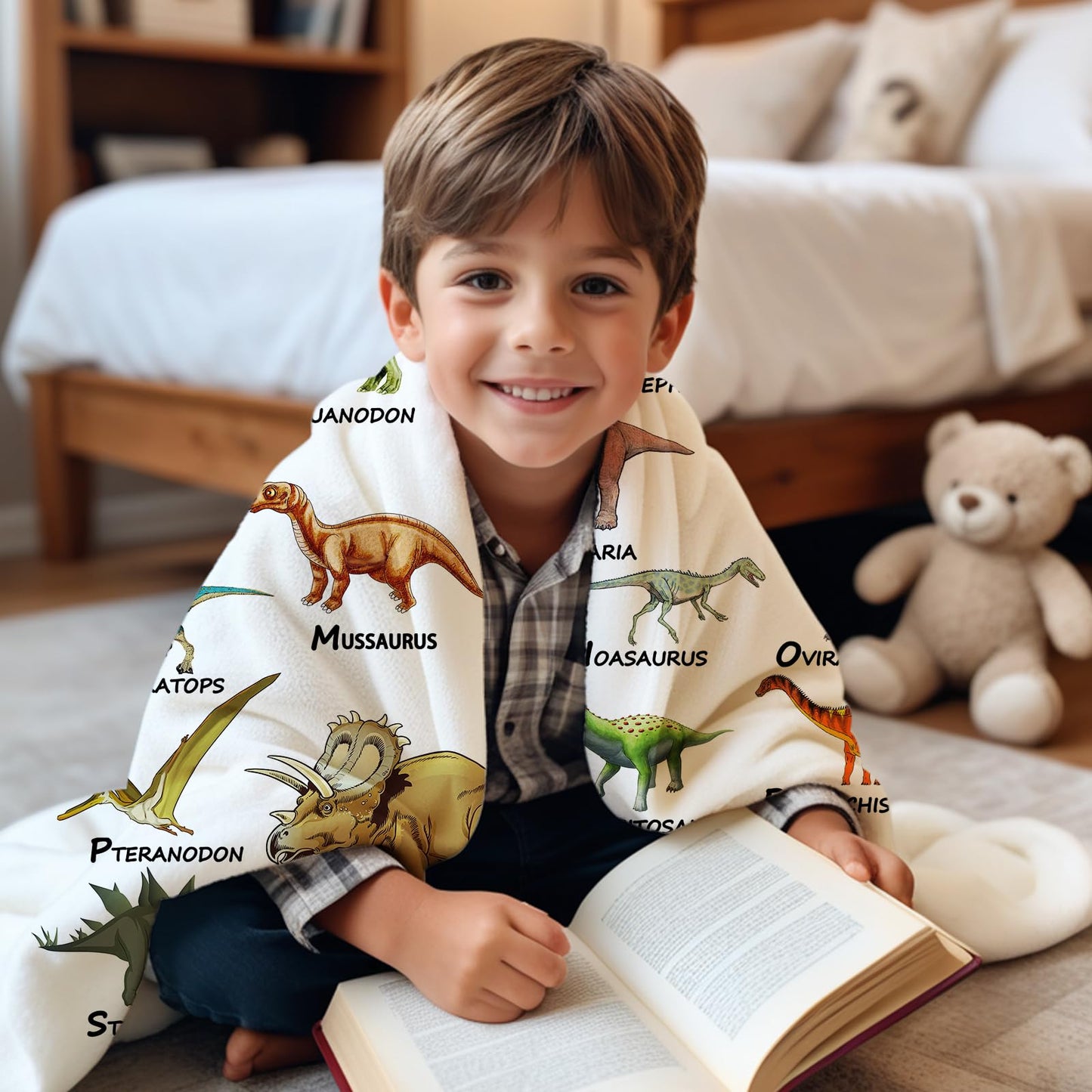 Dinosaur Blanket for Boys Kids 350GSM Soft Flannel Blanket for Boys Children's Toys are Suitable for Beds, Sofas, Outdoor Camping and School Lunch Break 50 * 60in