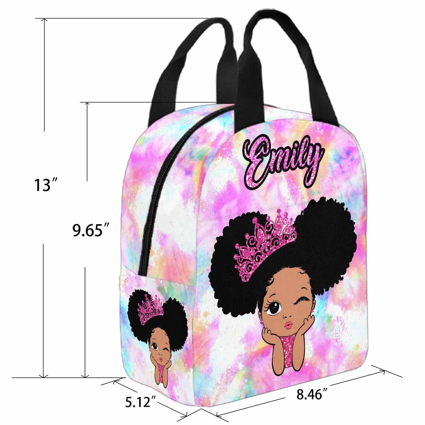 Personalized Backpack Set from Mom Dad, Custom Dark Pink Stars Bookbag and Lunch Box Customized Name Schoolbag Fashion Shoulder Bag Travel Bag for Family