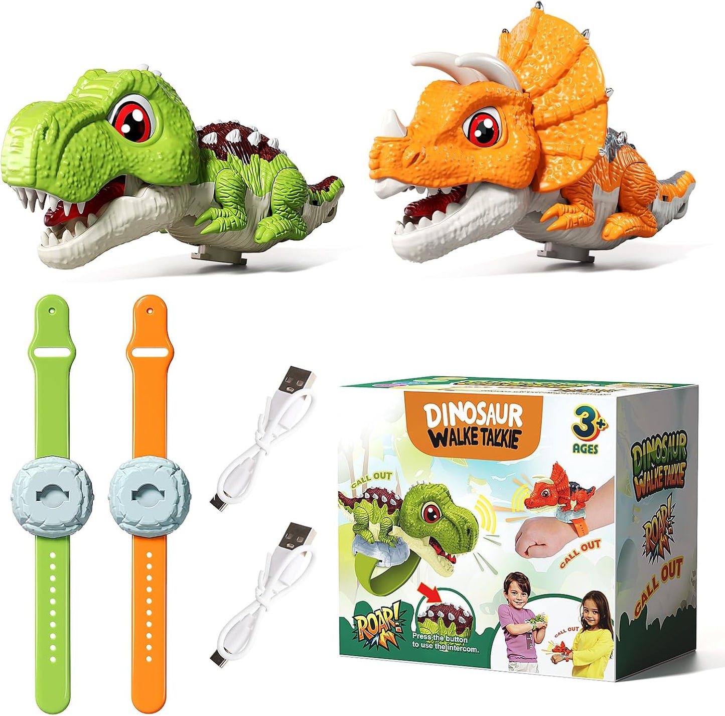 Dinosaur Walkie Talkies Toys for Kids, 2 Way Radio Long Range Walkie Talkie for Toddlers,Outside,Outdoor Camping Games, Hiking,Birthday Gifts for 3 4 5 6 7 8 9 10 Year Old Boys Girls