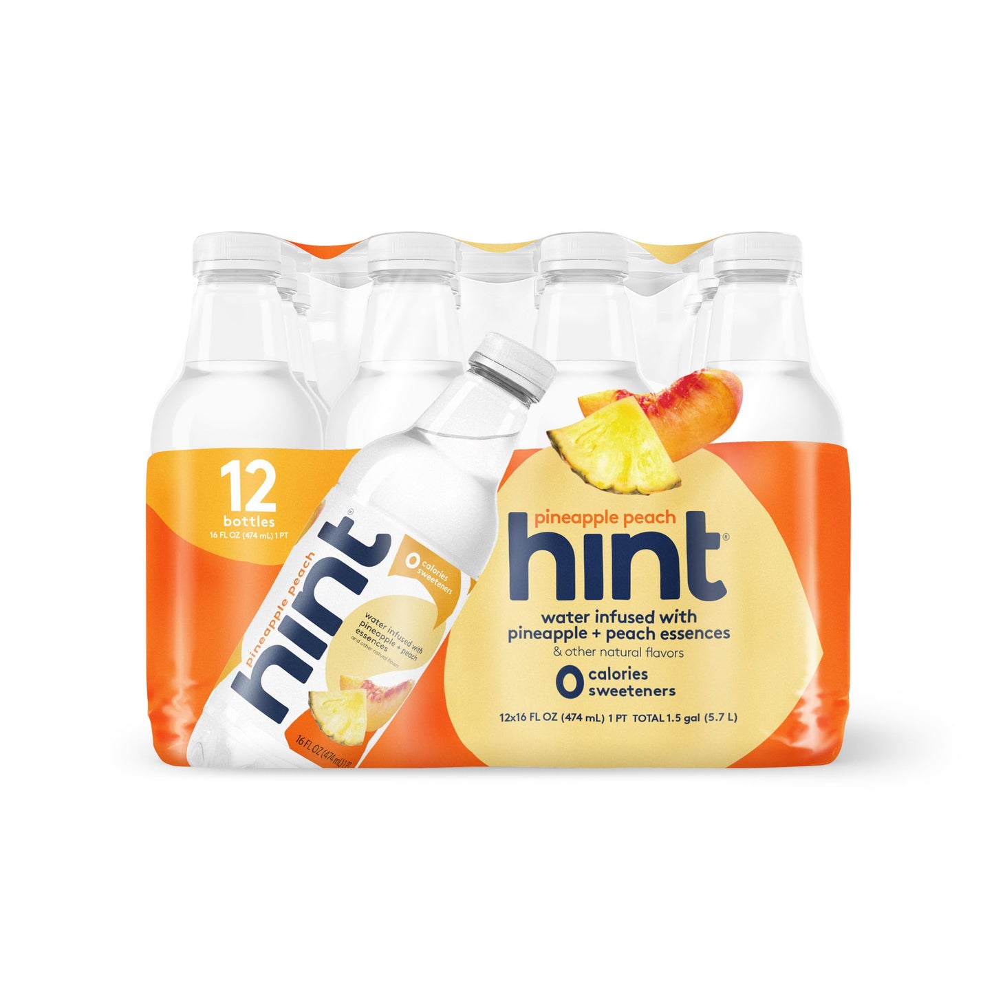 Hint Water Red Variety Pack, 3 Bottles Each of: Peach, Raspberry, Watermelon, and Strawberry Lemon, Zero Calories, Zero Sugar and Zero Sweeteners, 16 Fl Oz (Pack of 12)