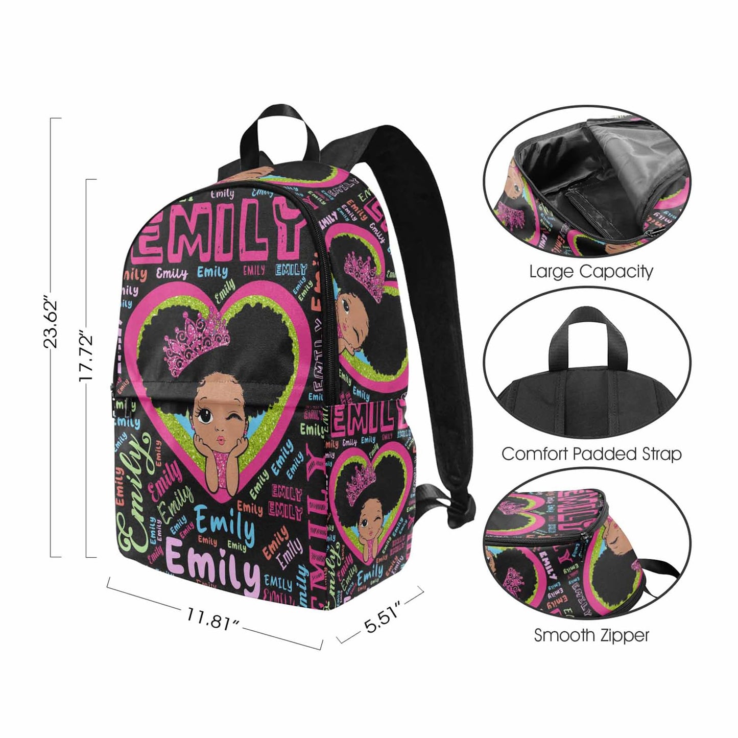 Personalized Backpack Set from Mom Dad, Custom Dark Pink Stars Bookbag and Lunch Box Customized Name Schoolbag Fashion Shoulder Bag Travel Bag for Family