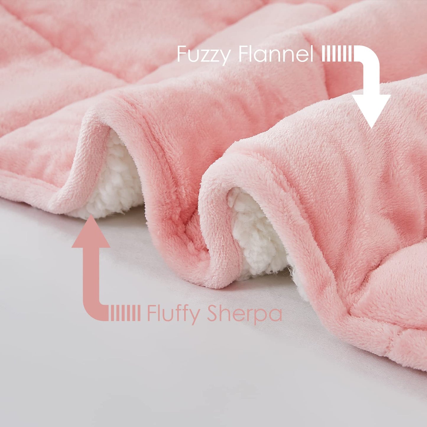 CYMULA Sherpa Weighted Blanket Queen Size - 60"x80" 15lbs Soft Plush Flannel Fleece Heavy Blankets for Adults - Cozy Warm Snuggly Fuzzy Throw Blanket for Bed Couch Sofa - Gifts for Men Women Christmas