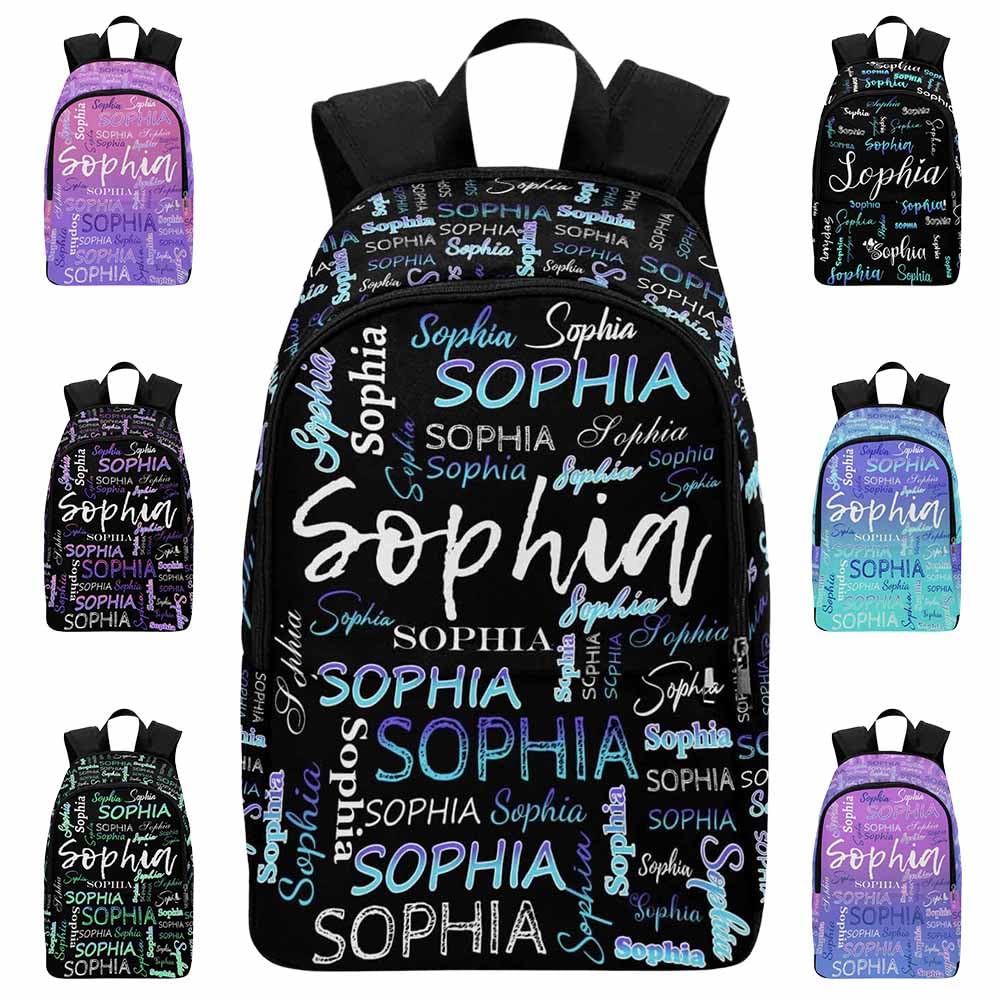 InterestPrint Custom Kids Backpack for Girls Sparkle Children Casual Daypack Backpacks with Lunch Bag Personalized with Kid's Name Preschool School Bag, Children Travel Bookbag for School Season