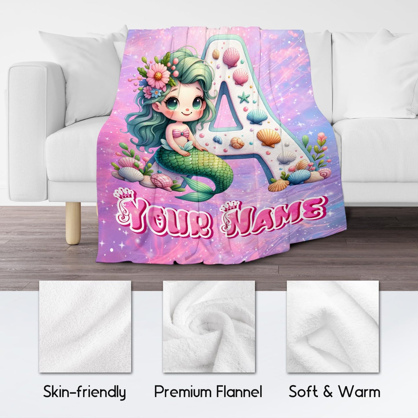 Dinosaur Blanket for Boys Girls - Custom Blanket with Name Gifts Ideal - Personalized Initial Blanket for Dinosaur Lovers - 40"x50" Toddler Throw Blanket for Couch, Sofa - Monogram Gifts