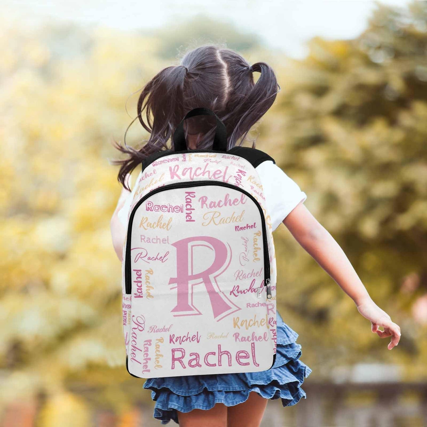 InterestPrint Custom Kids Backpack for Girls Sparkle Children Casual Daypack Backpacks with Lunch Bag Personalized with Kid's Name Preschool School Bag, Children Travel Bookbag for School Season