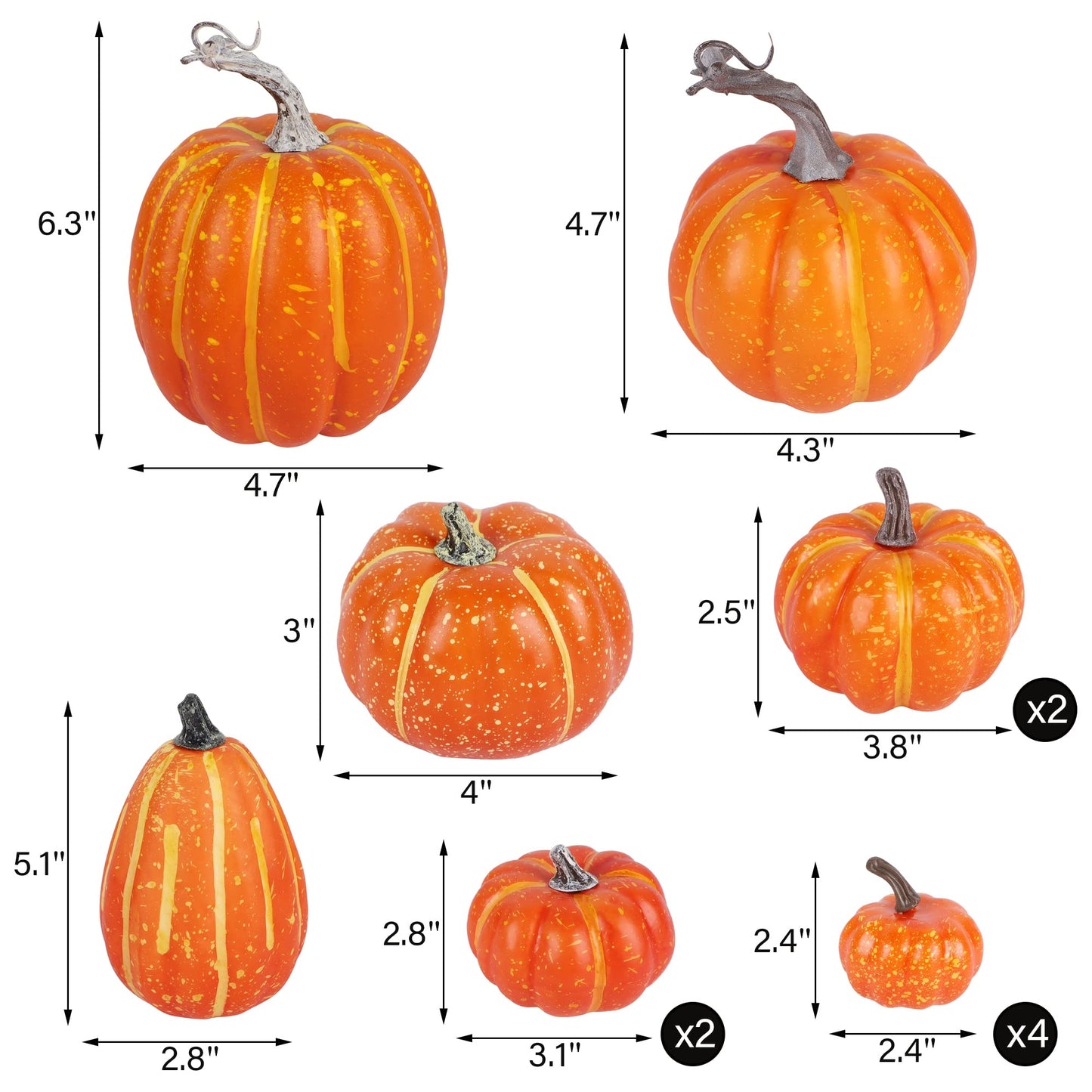 winemana 50pcs Fall Pumpkins Decor Set, Mini Artificial Gourd Fall Leaves Acorns Decorations for Home, Fall Centerpieces for Tables, Thanksgiving Vase Filler, Harvest Farmhouse Table Tiered Tray Set