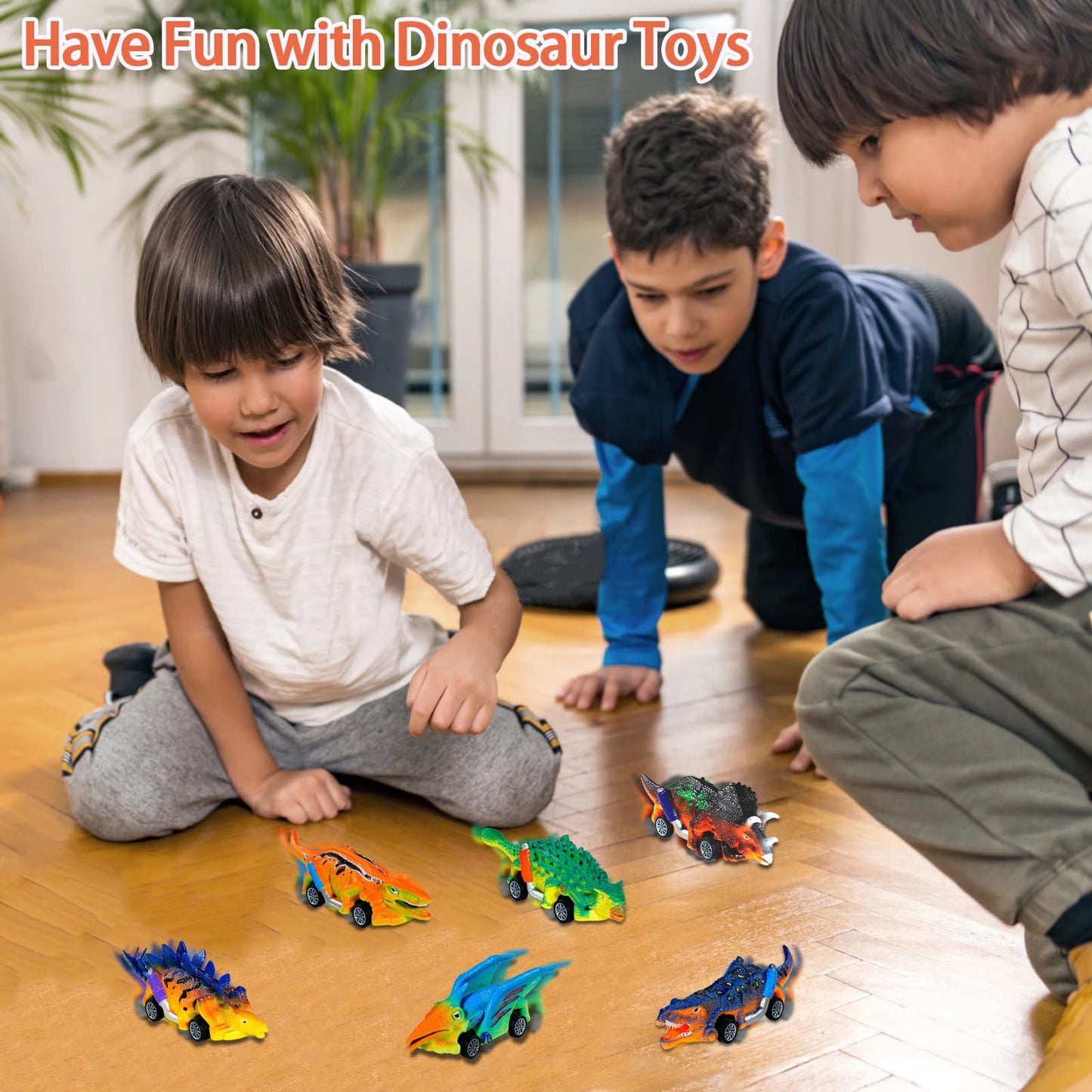 Dinosaur Toys 6 Pcs Pull Back Cars Dinosaur Toys for Kids 3-5 Toddler Boy Toys Age 3 4 5 and Up Dinosaur Car Toys for 3-7 Year Old Boys Girls Dinosaur Games Birthday Easter Gifts for Kids Party Favors