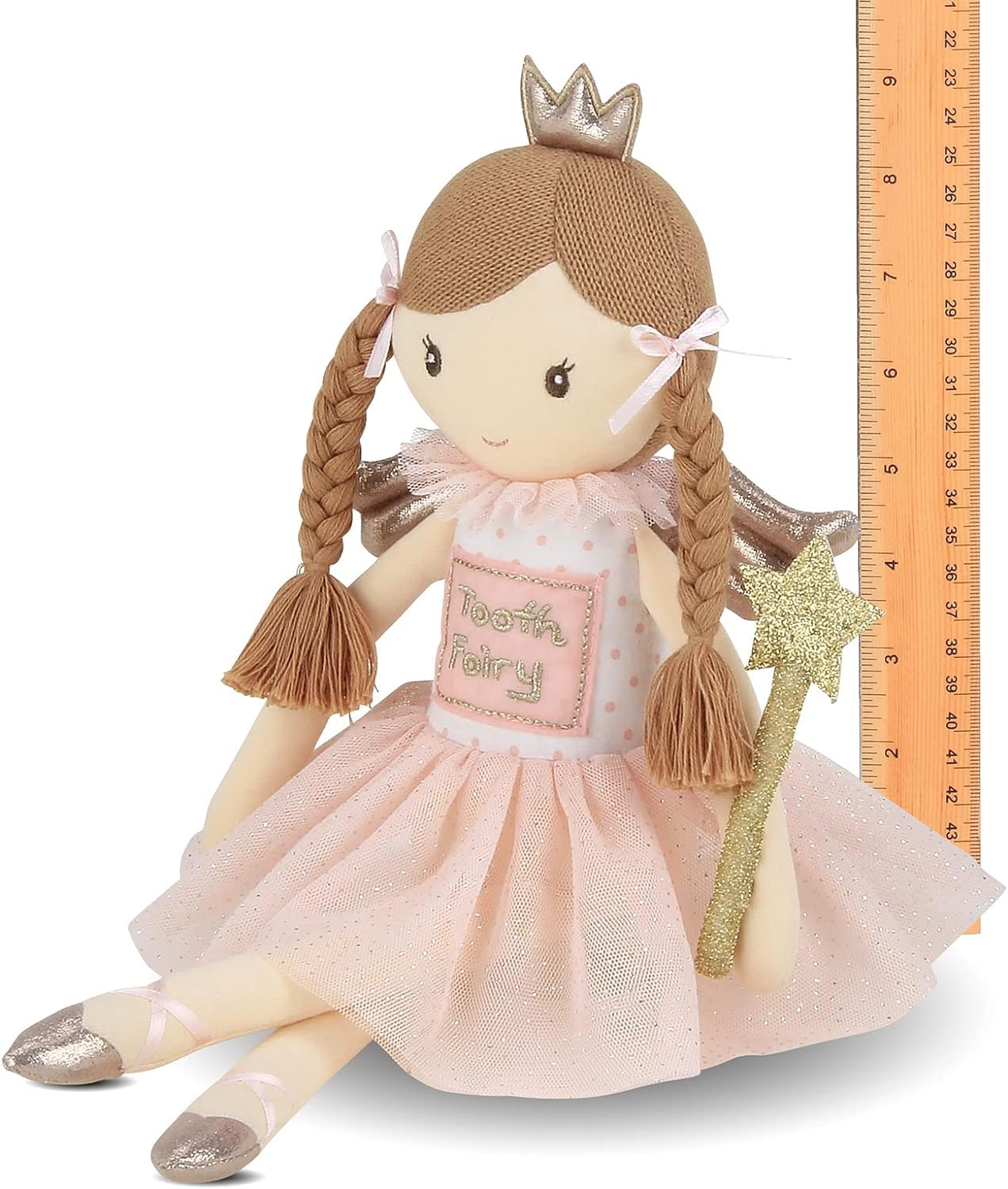 Bearington Collection Twinkles Soft Plush Unicorn Tooth Fairy Doll, 14 Inches