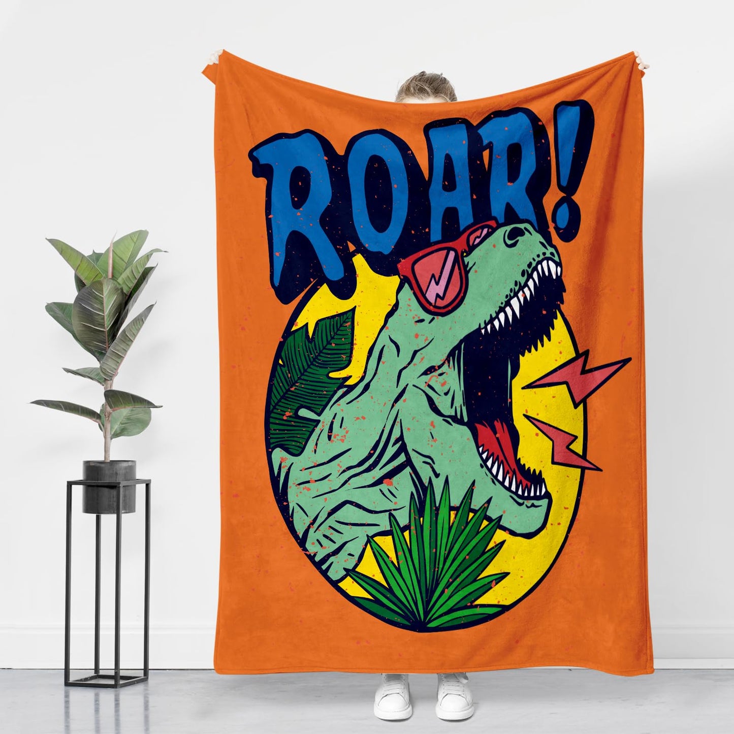 Dinosaur Blanket for Boys Kids 350GSM Soft Flannel Blanket for Boys Children's Toys are Suitable for Beds, Sofas, Outdoor Camping and School Lunch Break 50 * 60in