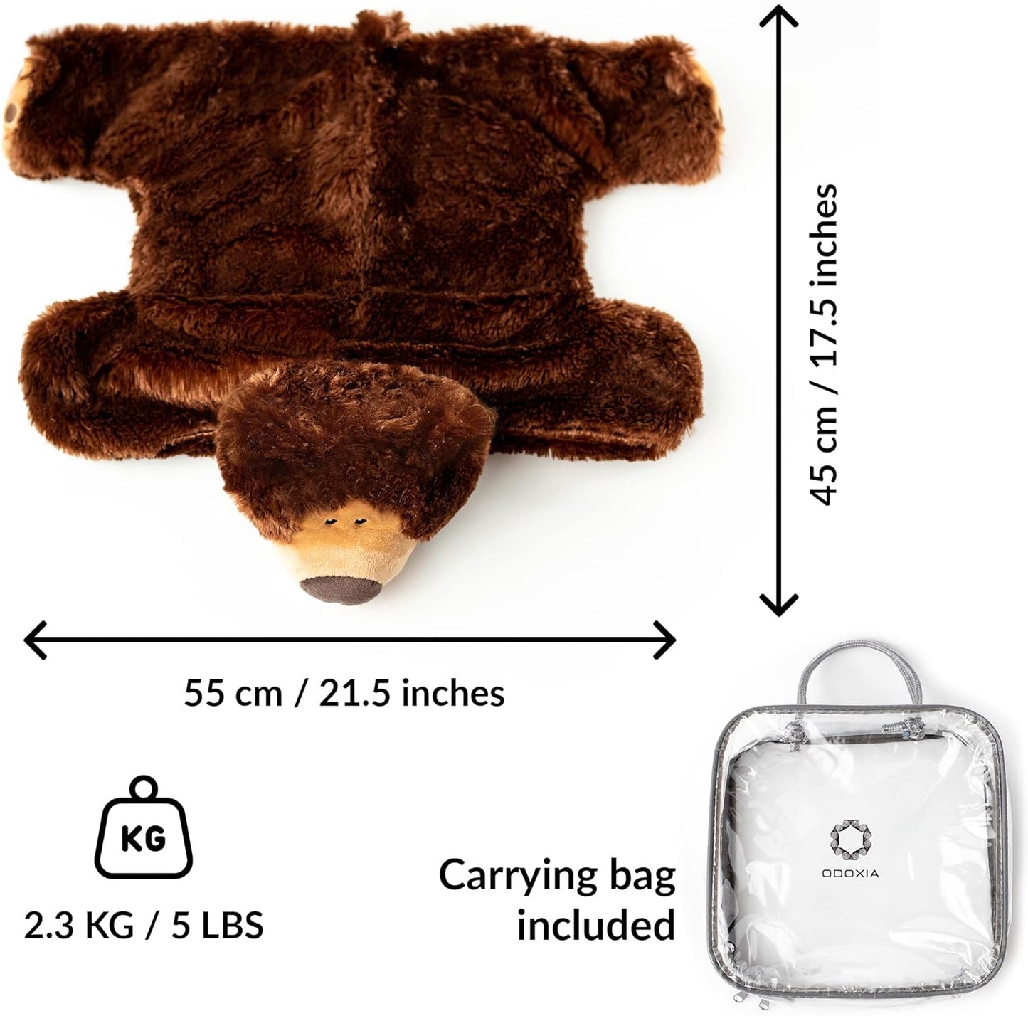 Weighted Lap Pad for Kids | Calming & Comforting | Weighted Lap Animal | Weighted Teddy Bear | Sensory Weighted Animals | Weighted Lap Blanket for Sensory Disorder | Carrying Bag Included | 5 Lbs