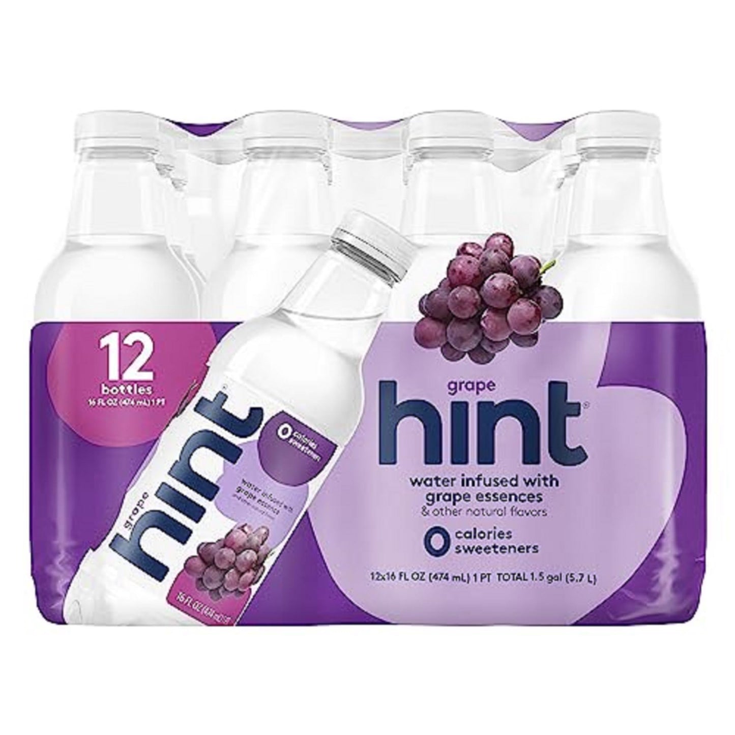 Hint Water Red Variety Pack, 3 Bottles Each of: Peach, Raspberry, Watermelon, and Strawberry Lemon, Zero Calories, Zero Sugar and Zero Sweeteners, 16 Fl Oz (Pack of 12)