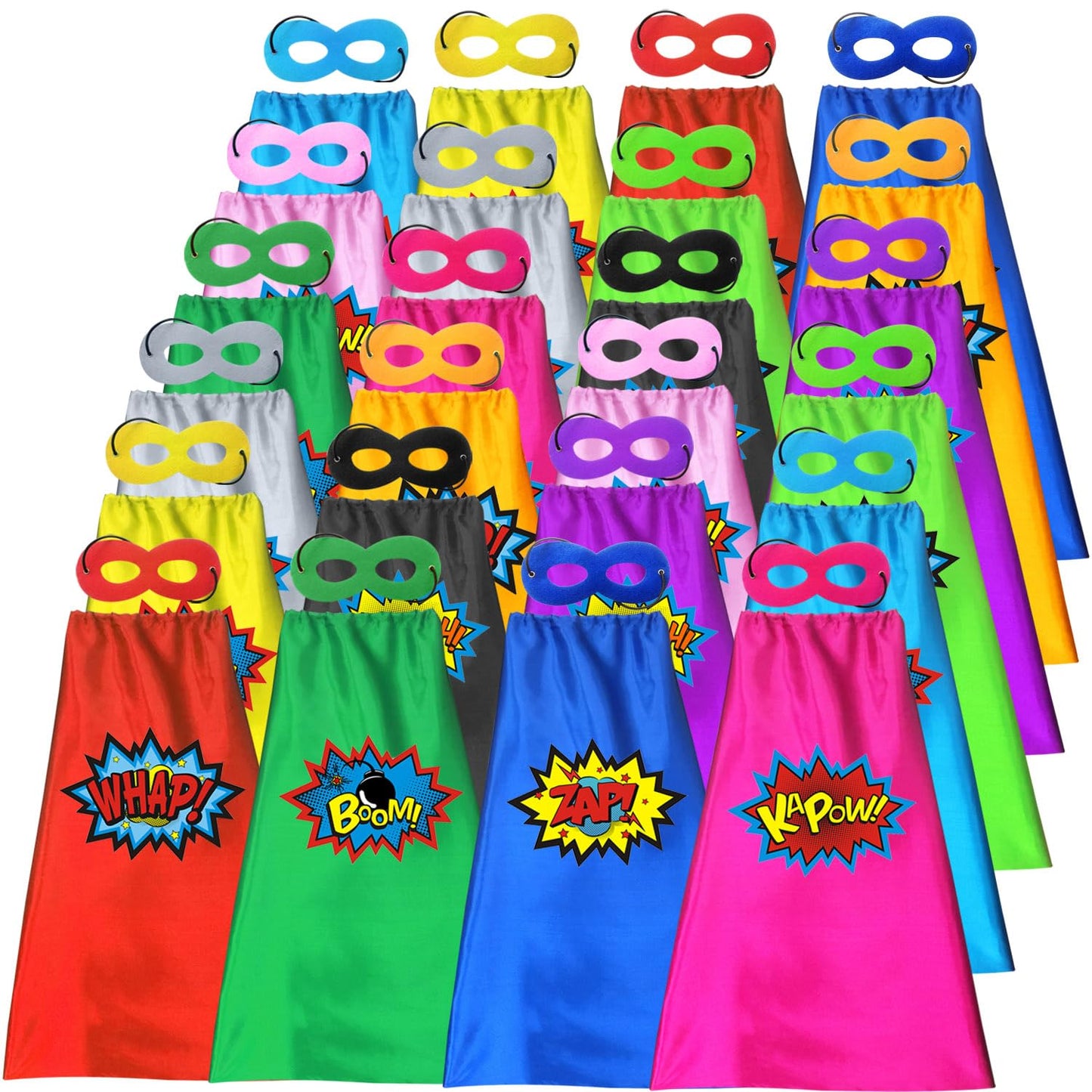 ADJOY Kids Superhero Capes and Masks Birthday Party Dress Up Capes Costume - Mixed Colors