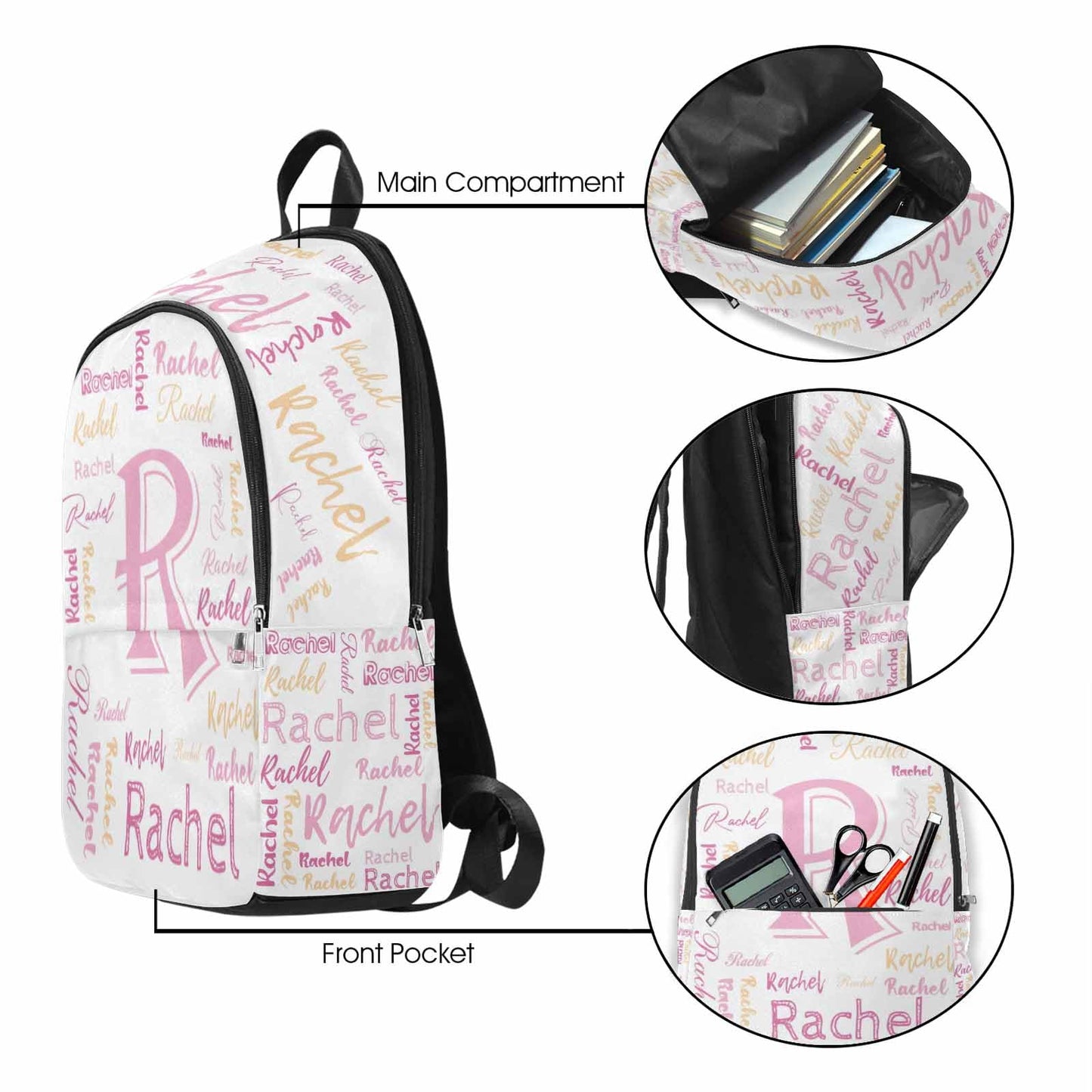 InterestPrint Custom Kids Backpack for Girls Sparkle Children Casual Daypack Backpacks with Lunch Bag Personalized with Kid's Name Preschool School Bag, Children Travel Bookbag for School Season