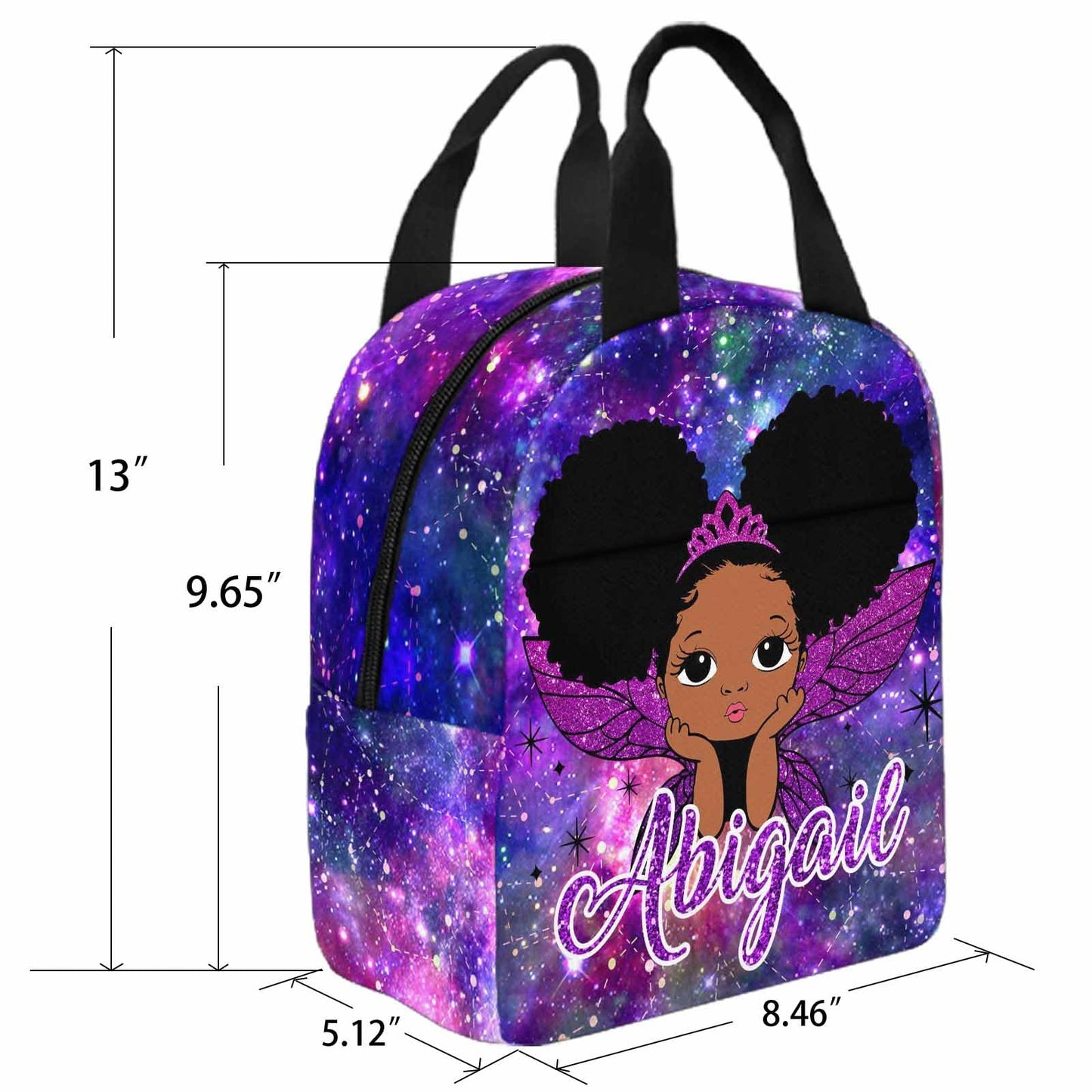 Personalized Backpack Set from Mom Dad, Custom Dark Pink Stars Bookbag and Lunch Box Customized Name Schoolbag Fashion Shoulder Bag Travel Bag for Family