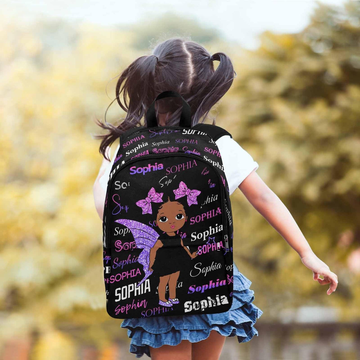 M YESCUSTOM Custom School Butterfly Backpack for Girls, Personalized Name Girls Bookbag Elementary Middle School Bags Travel Laptop Back Pack Casual Daypacks