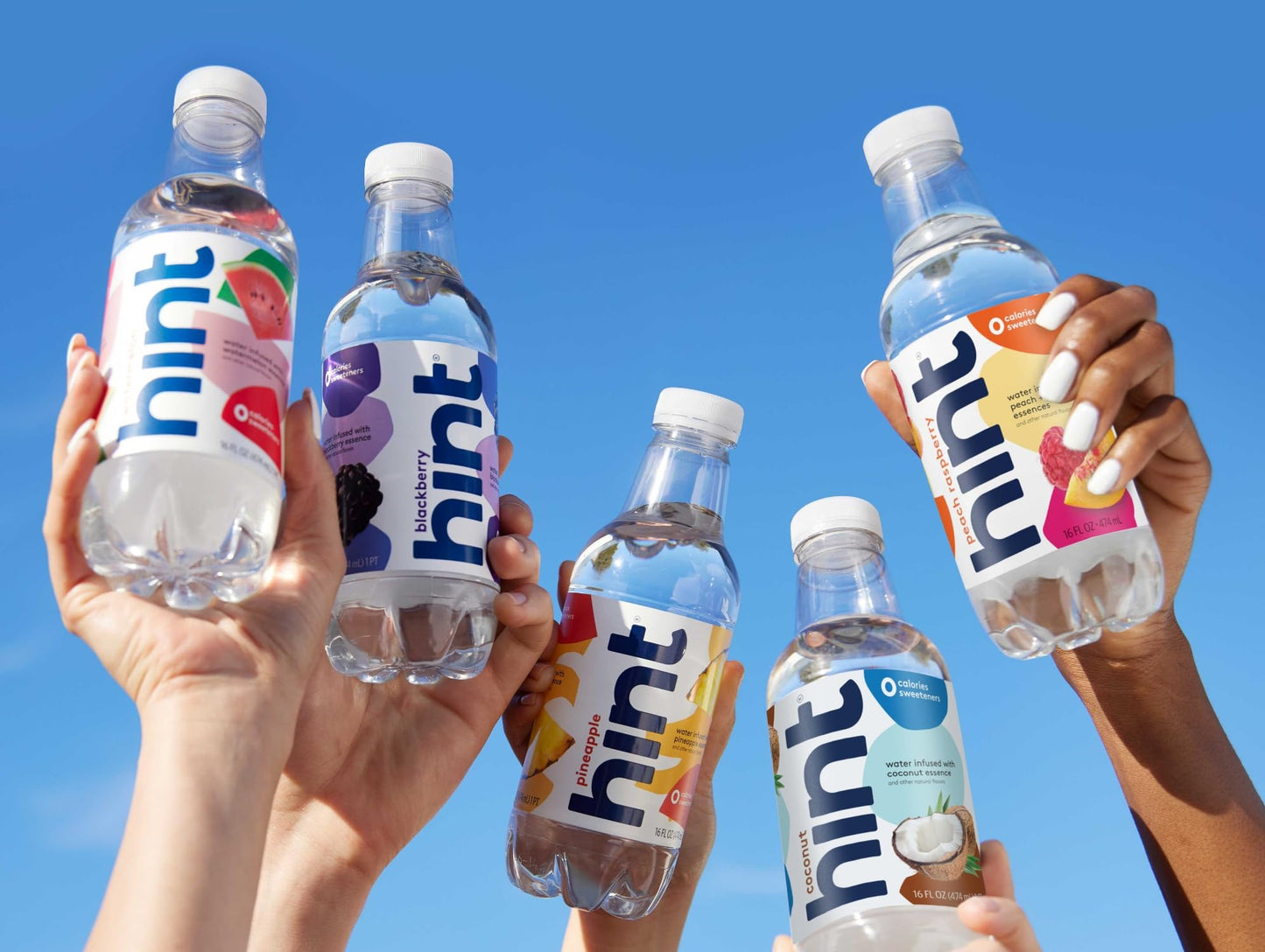 Hint Water Red Variety Pack, 3 Bottles Each of: Peach, Raspberry, Watermelon, and Strawberry Lemon, Zero Calories, Zero Sugar and Zero Sweeteners, 16 Fl Oz (Pack of 12)