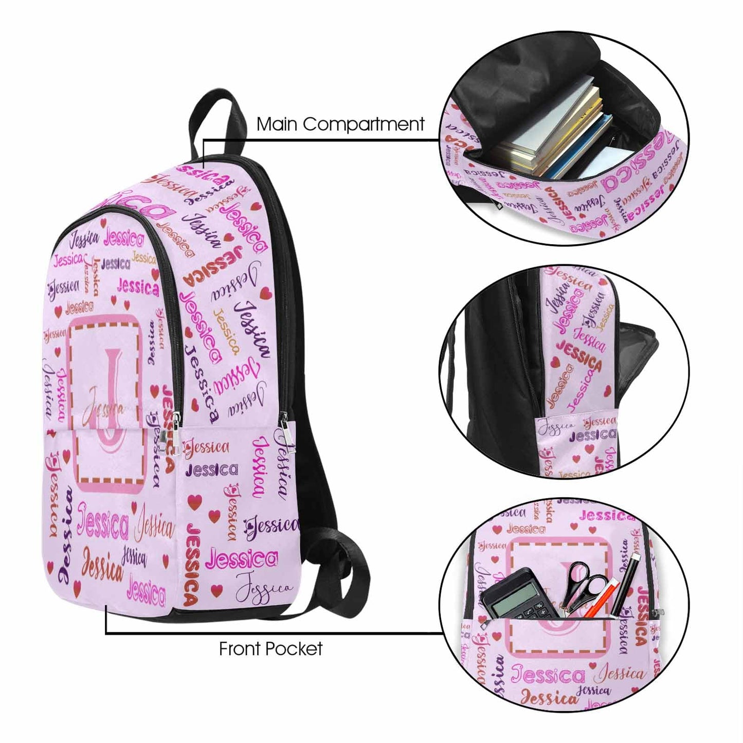 InterestPrint Custom Kids Backpack for Girls Sparkle Children Casual Daypack Backpacks with Lunch Bag Personalized with Kid's Name Preschool School Bag, Children Travel Bookbag for School Season