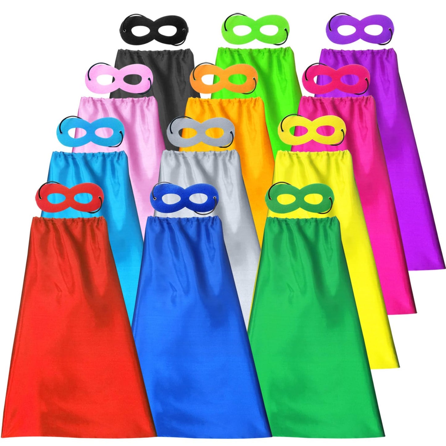 ADJOY Kids Superhero Capes and Masks Birthday Party Dress Up Capes Costume - Mixed Colors