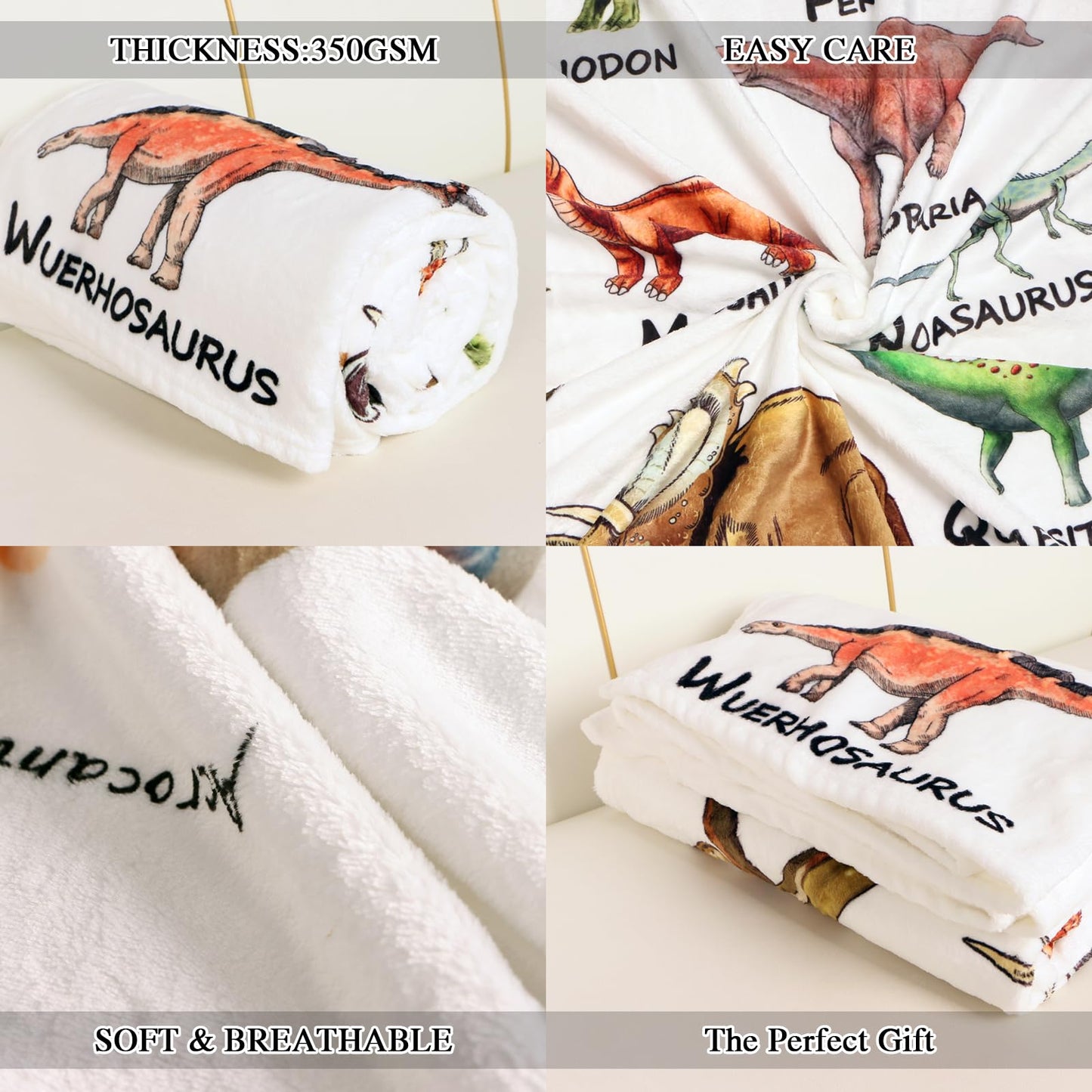 Dinosaur Blanket for Boys Kids 350GSM Soft Flannel Blanket for Boys Children's Toys are Suitable for Beds, Sofas, Outdoor Camping and School Lunch Break 50 * 60in