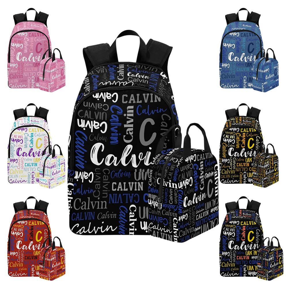 InterestPrint Custom Kids Backpack for Girls Sparkle Children Casual Daypack Backpacks with Lunch Bag Personalized with Kid's Name Preschool School Bag, Children Travel Bookbag for School Season