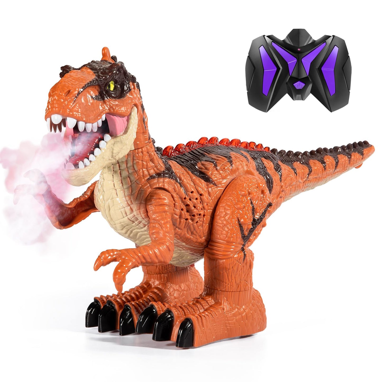 Remote Control Velociraptor Toy for Kids 4-7 Years, Electric Stunt Realistic Walking Jurassic Velociraptor with Lights and Sounds, Rechargeable Dinosaur Robot Birthday Gift for Boys 3+